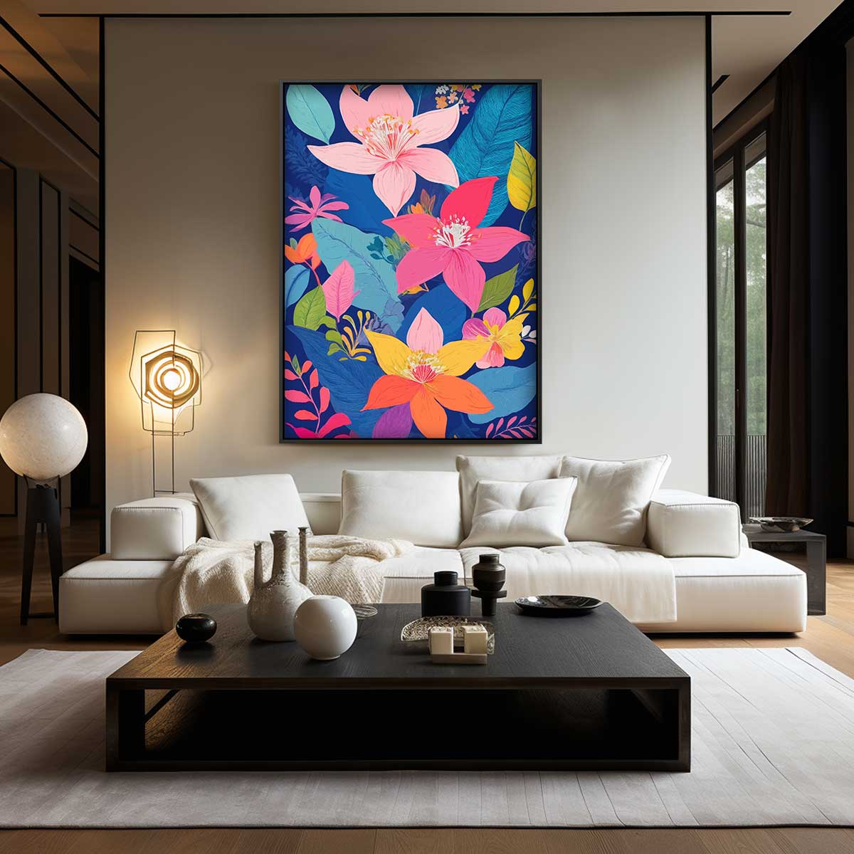 Bloemenparadijs Kunstwerk Kunstwerk-canvas-dibond-plexiglas-wanddecoratie-WallArtistic