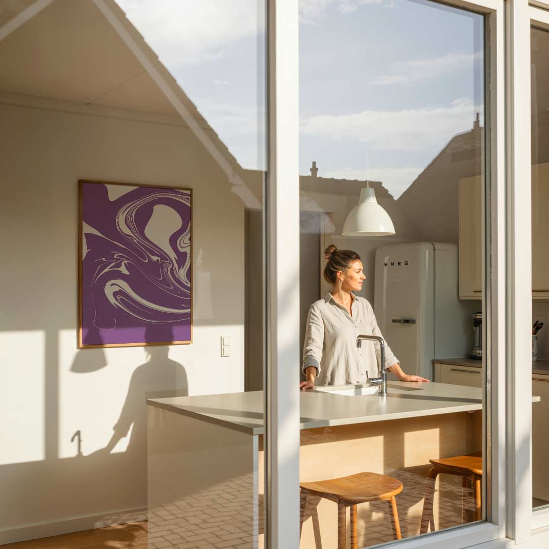 Abstracte Paarse Marmering Poster-WallArtistic