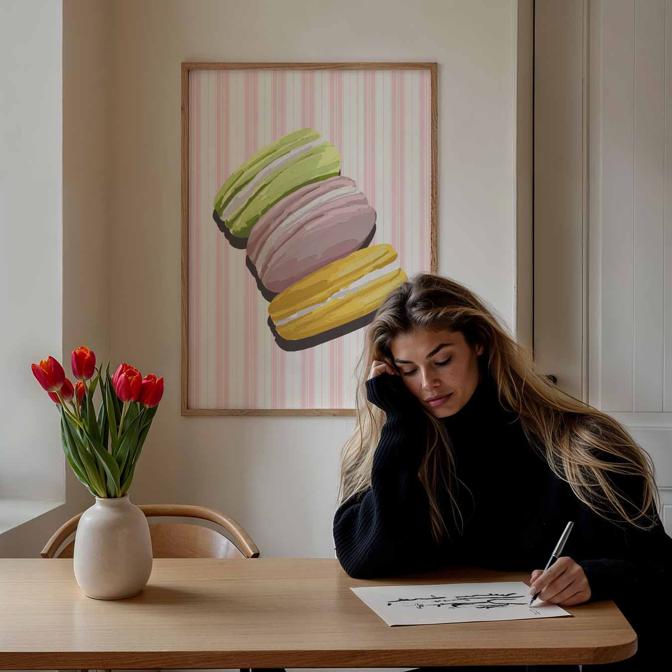 Kleurrijke Macaron Sfeerposter-WallArtistic