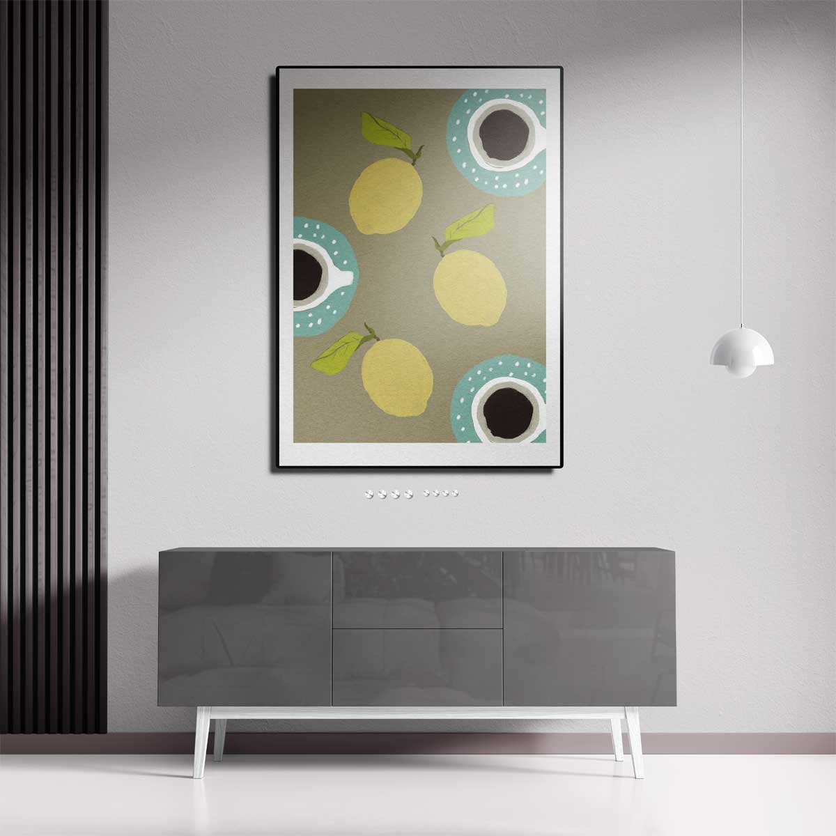 Citroen en Koffie Kanvas Kunstwerk-canvas-dibond-plexiglas-wanddecoratie-WallArtistic