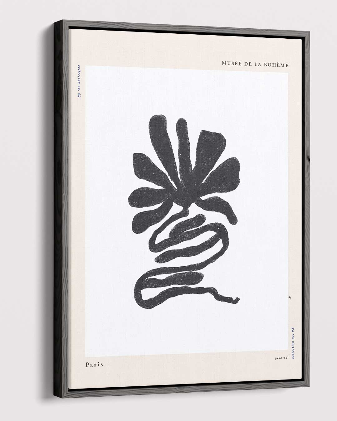 Organische Zwart-Wit Bloem Kunstwerk-canvas-dibond-plexiglas-wanddecoratie-WallArtistic