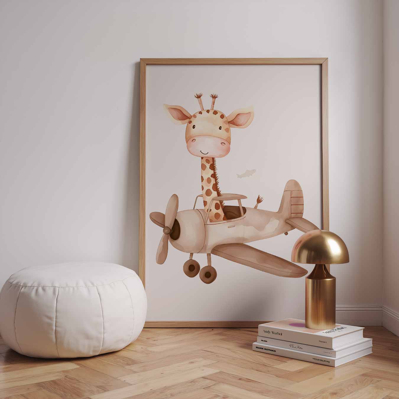 Luchtige Droomvlucht Giraffe Poster-WallArtistic