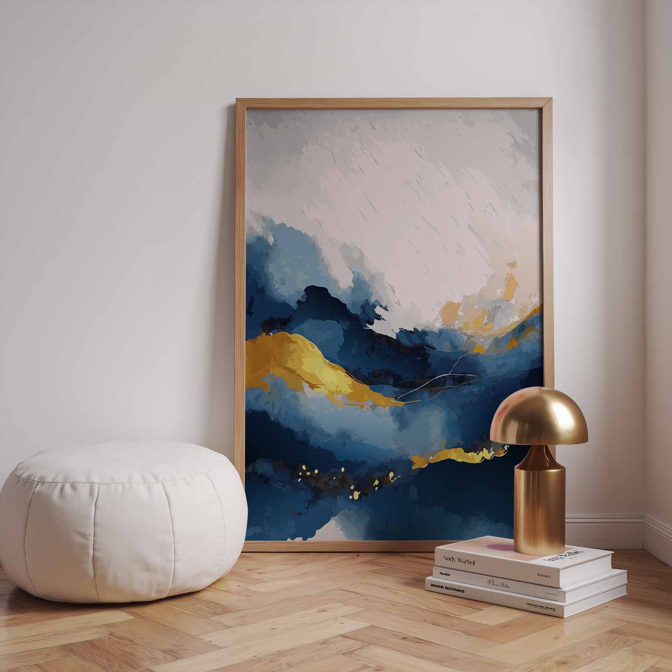 Abstracte Blauwe Droom Poster-WallArtistic