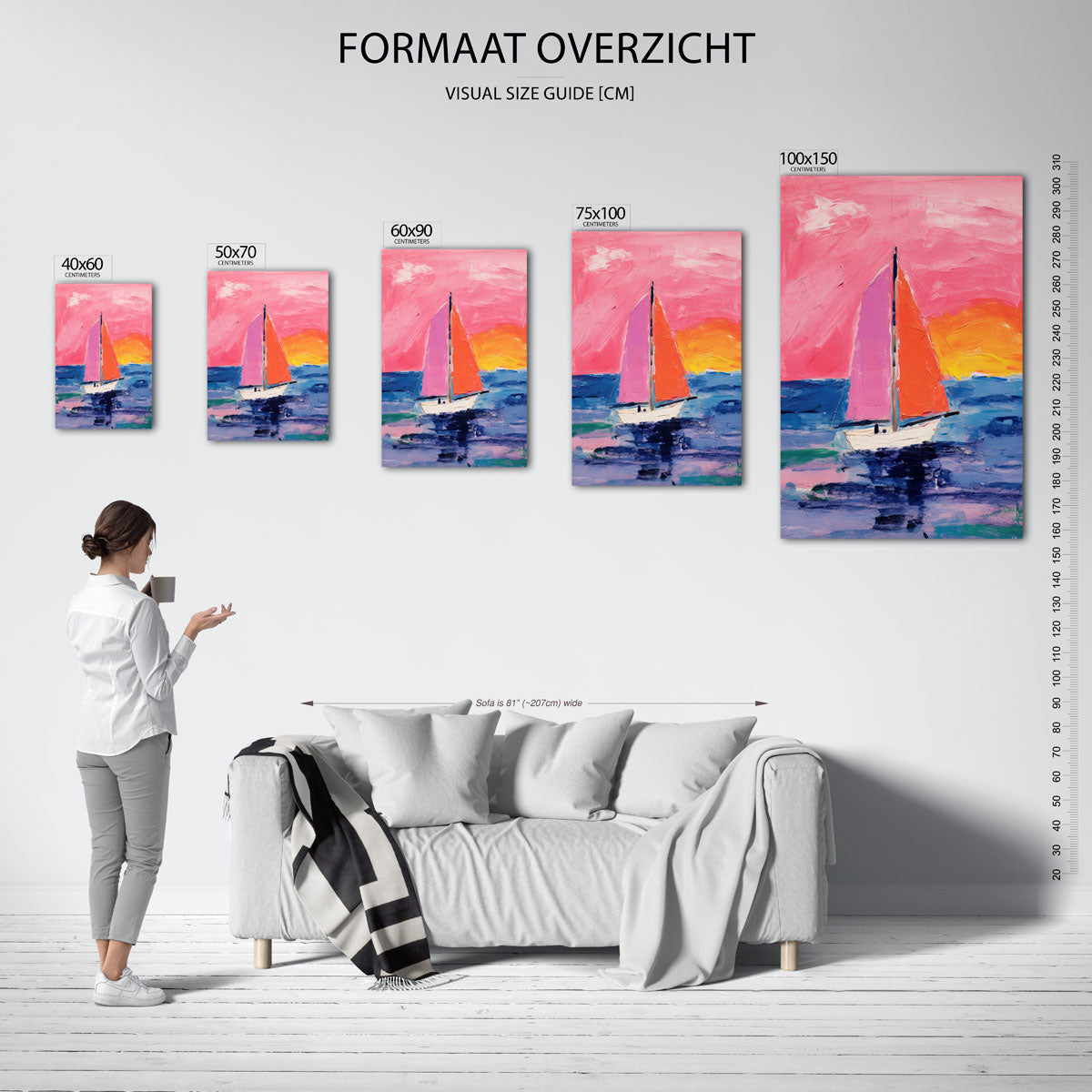 Zomerse zeilboot Kunstwerk