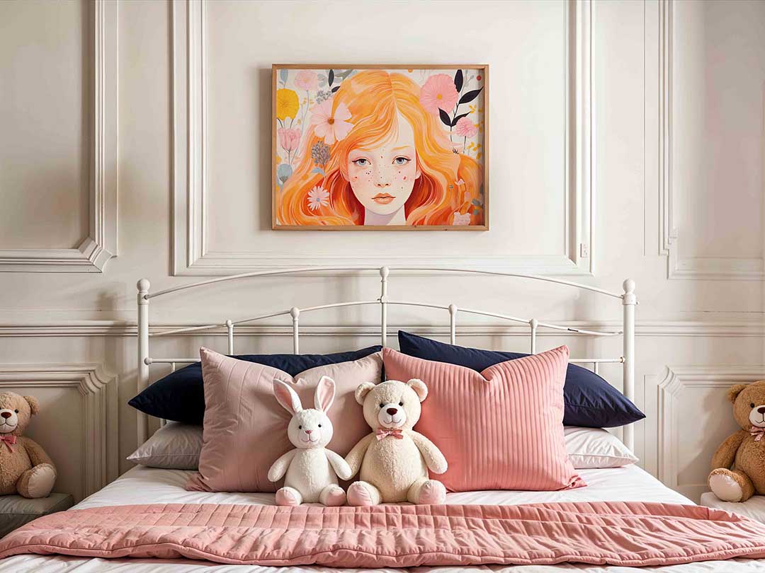 Meisje met bloemen Poster