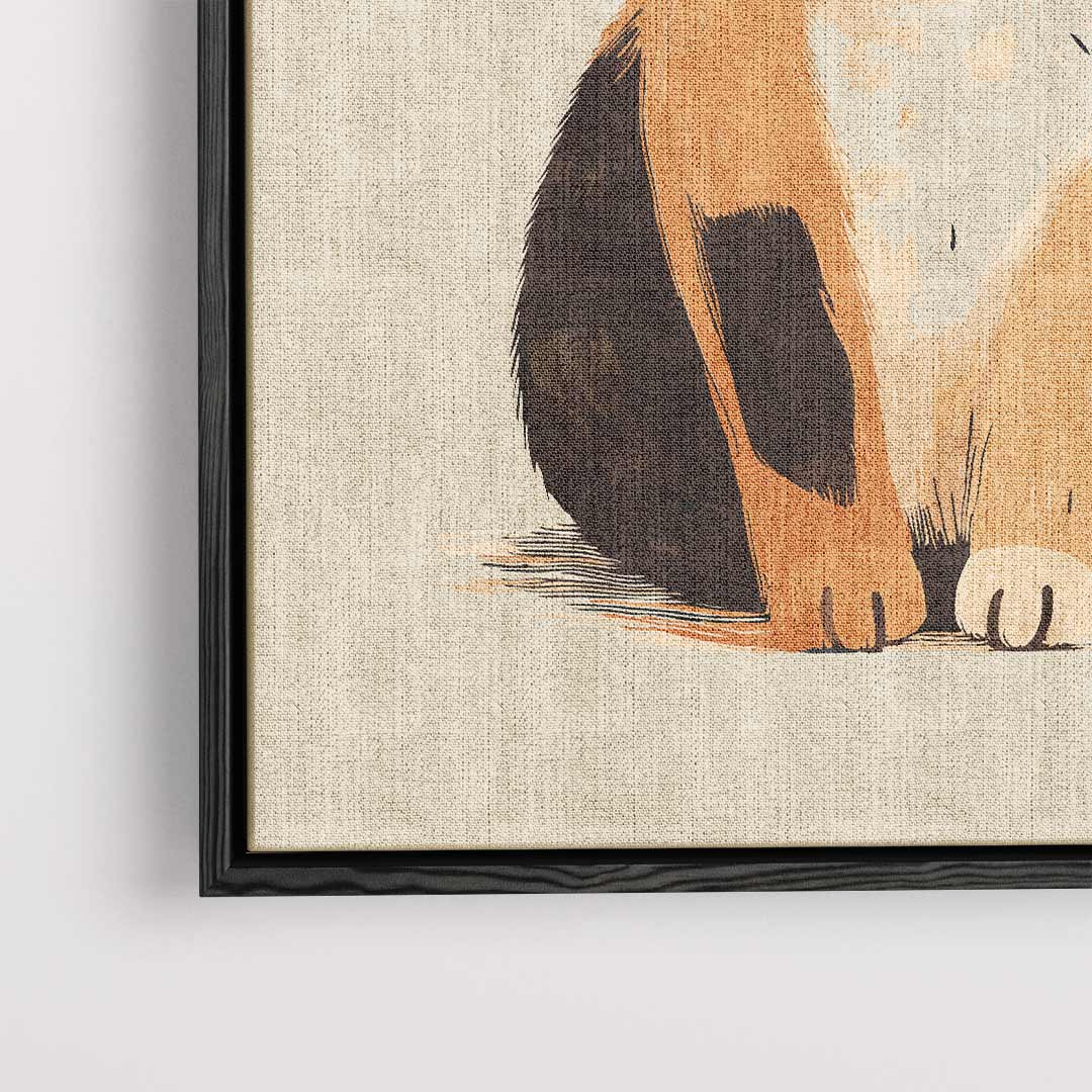 Schattige Kat Illustratie Kunstwerk-canvas-dibond-plexiglas-wanddecoratie-WallArtistic
