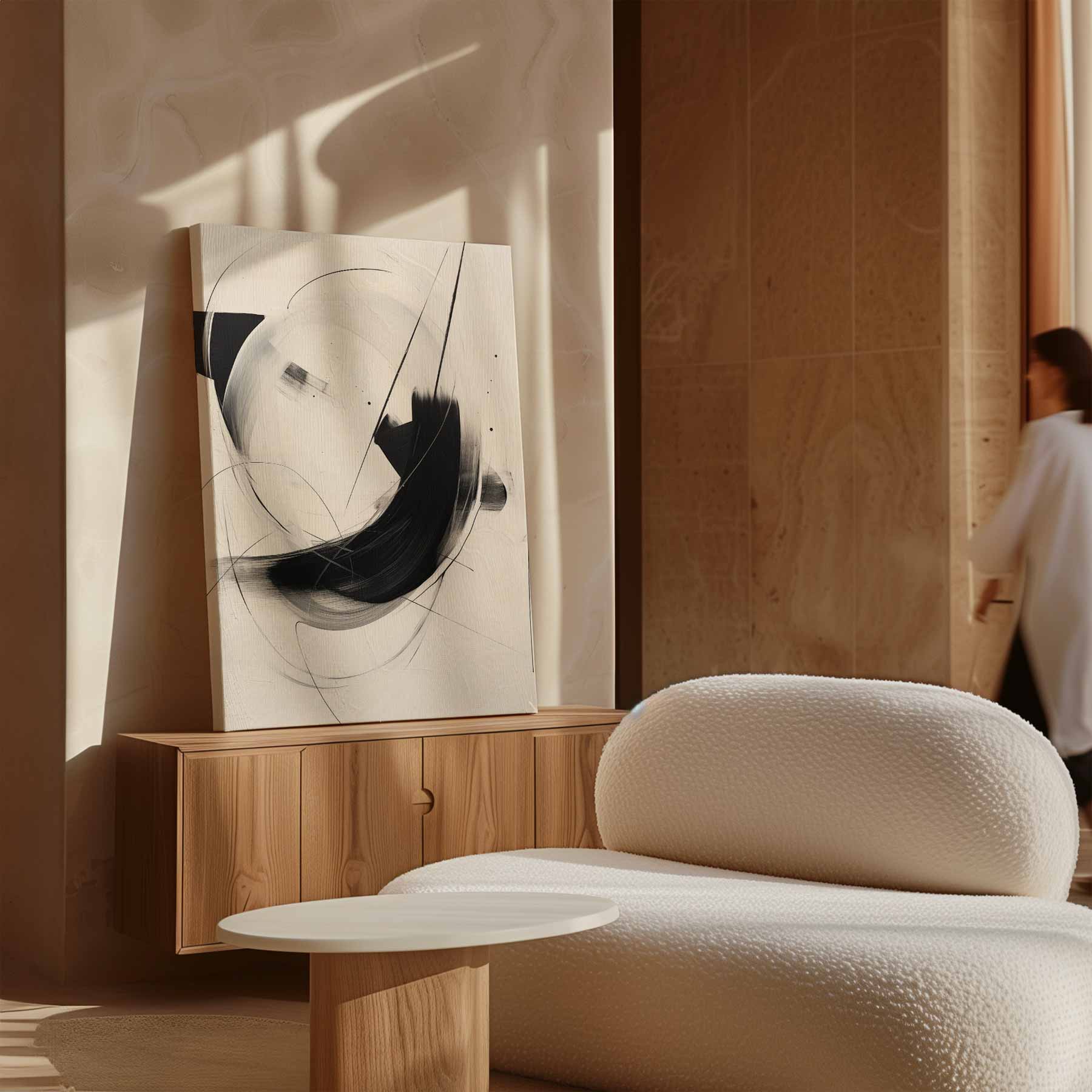 Dans van Zwart en Wit Kunstwerk-canvas-dibond-plexiglas-wanddecoratie-WallArtistic