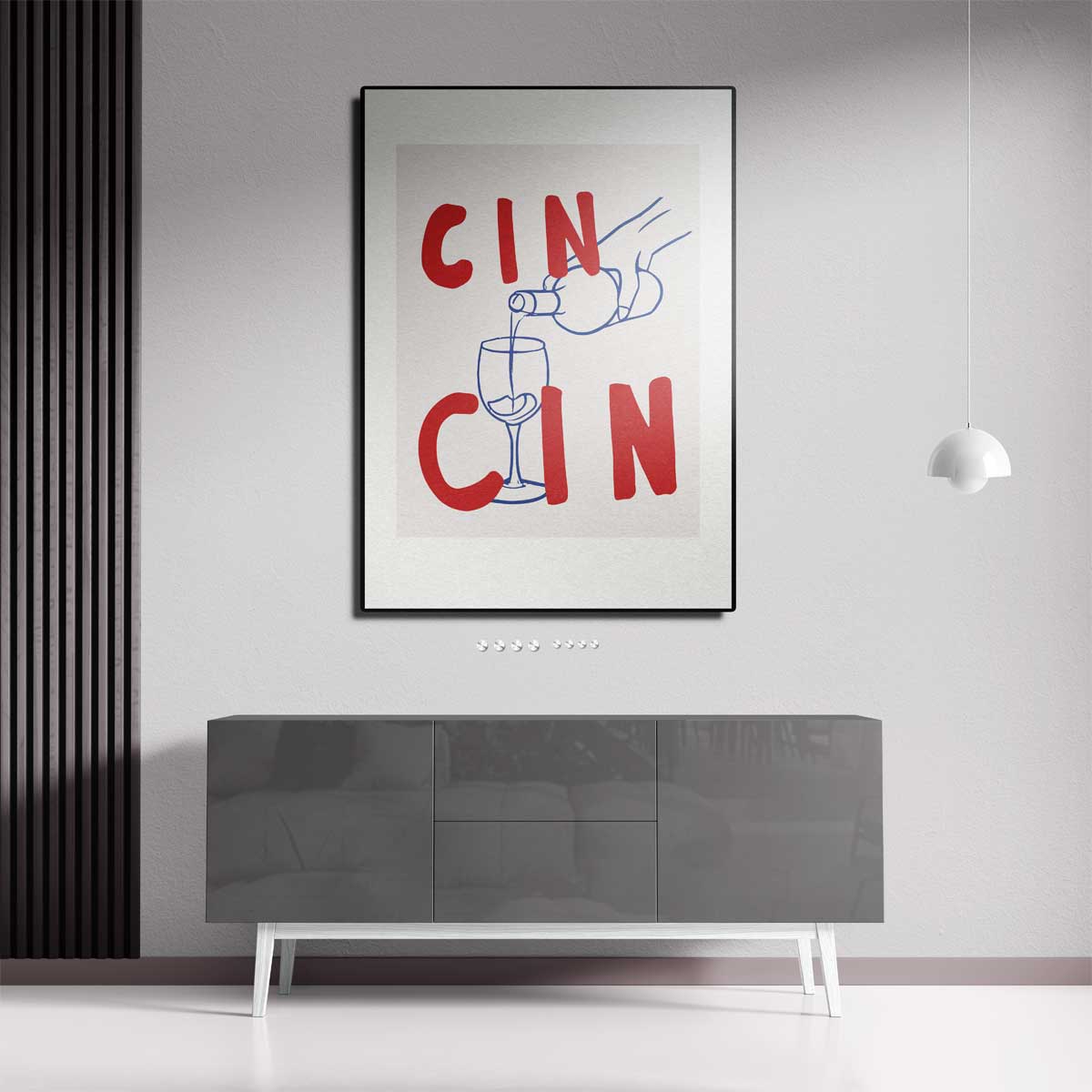 Cin Cin Illustratie Kunstwerk-canvas-dibond-plexiglas-wanddecoratie-WallArtistic
