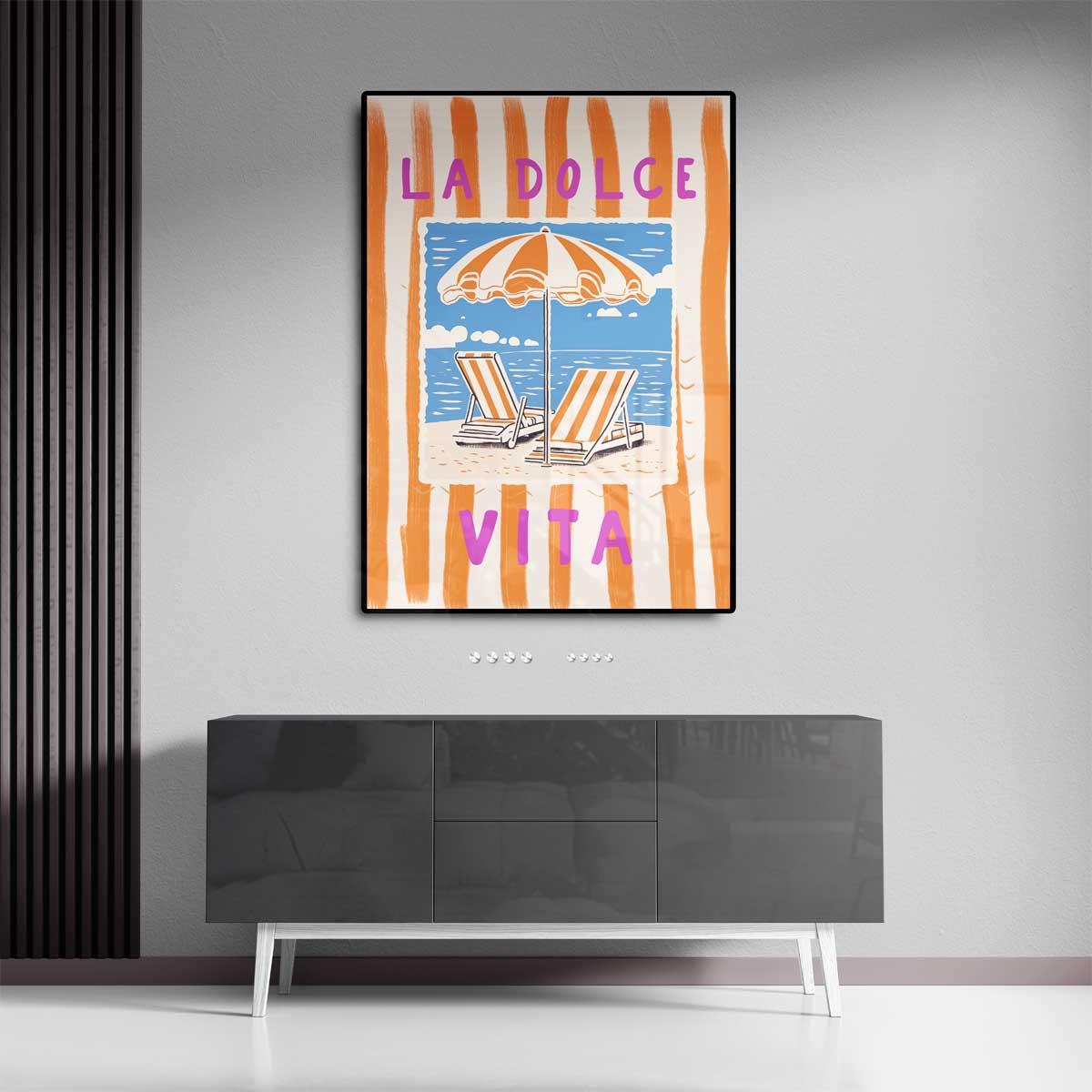 La Dolce Vita Strandkunst Kunstwerk-canvas-dibond-plexiglas-wanddecoratie-WallArtistic