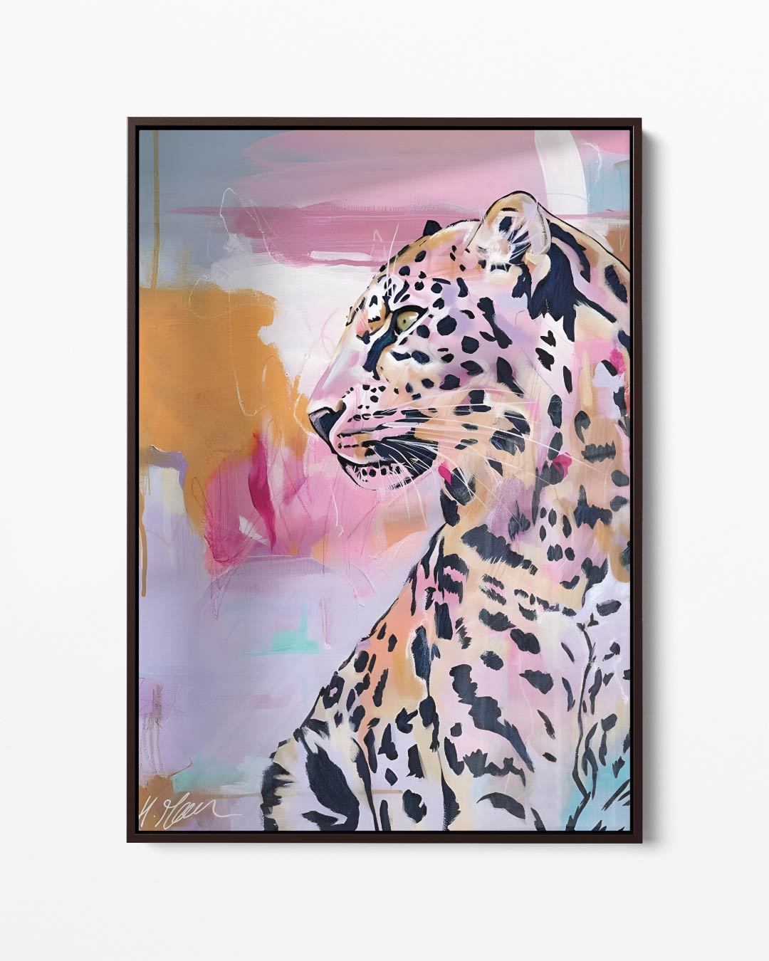 Majestueuze Panter in Pastel Kunstwerk-canvas-dibond-plexiglas-wanddecoratie-WallArtistic