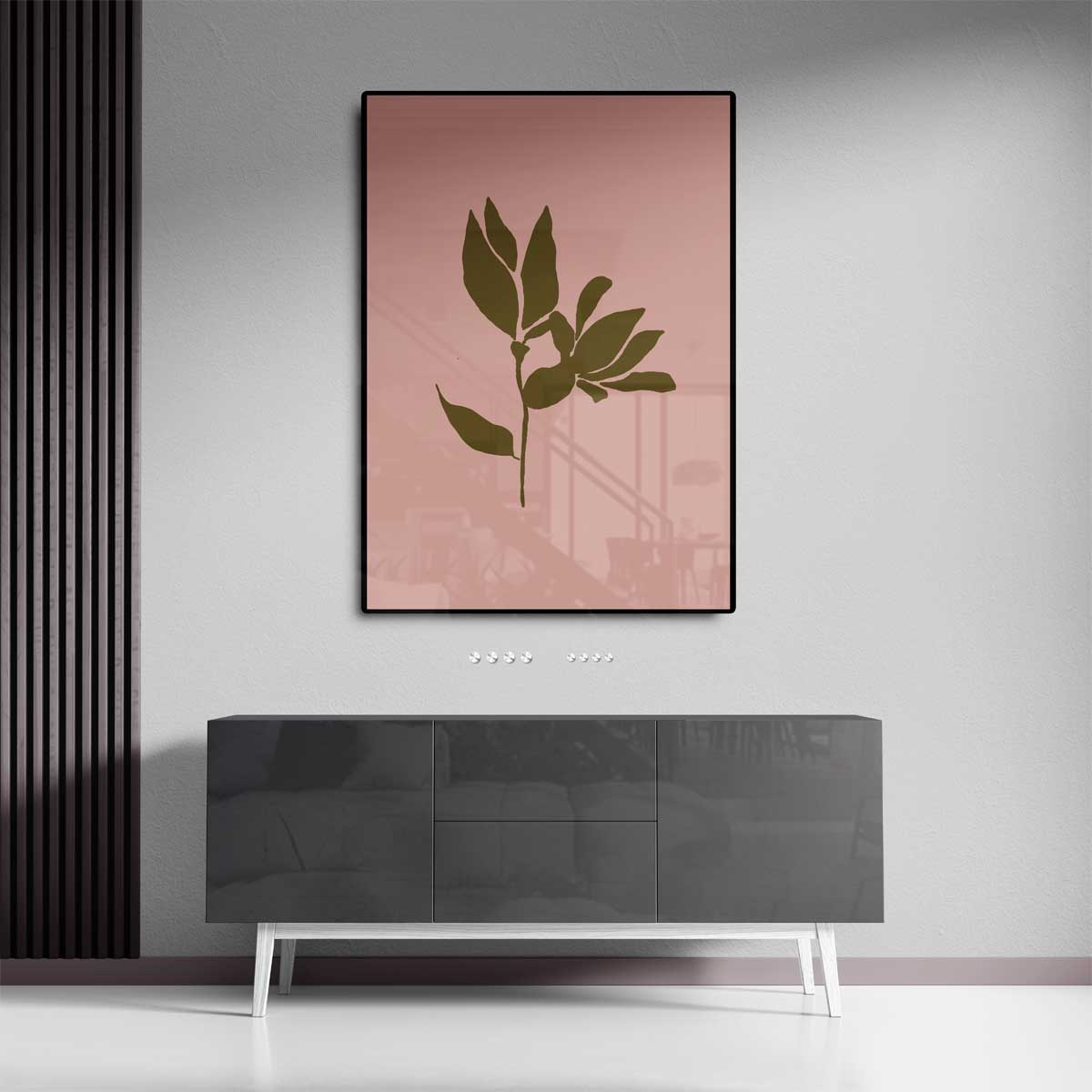 Simpele Blad Silhouet Kunstwerk-canvas-dibond-plexiglas-wanddecoratie-WallArtistic