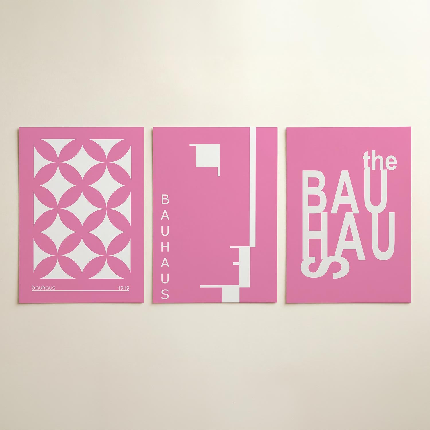 Roze cirkelpatroon Posterset