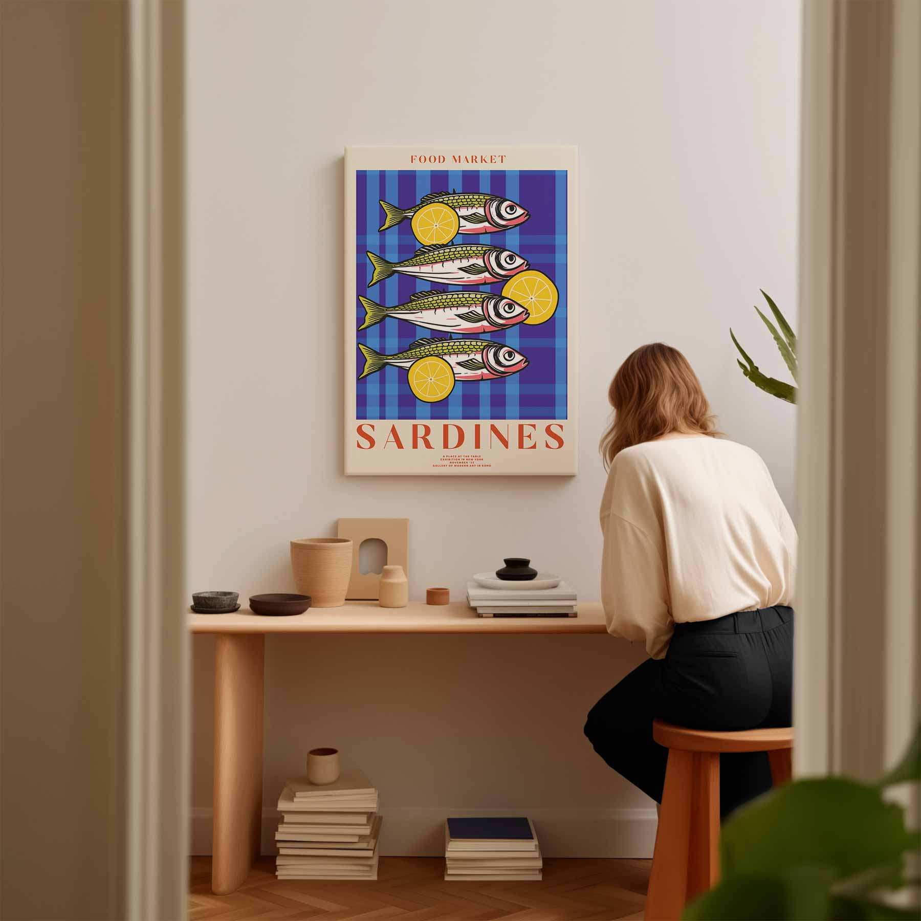 Vrolijke Sardientjes Kunstwerk-canvas-dibond-plexiglas-wanddecoratie-WallArtistic