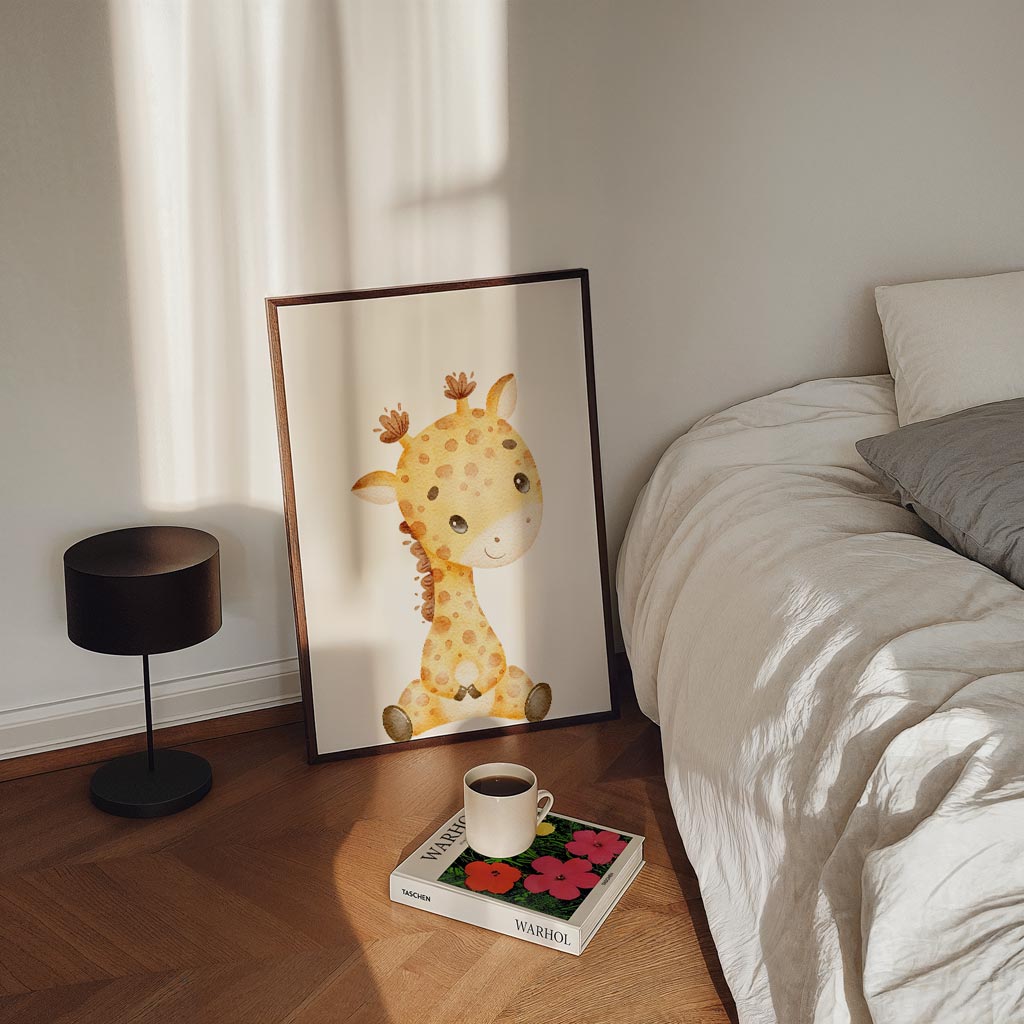 Schattige Giraffe Baby Kamer Poster-WallArtistic