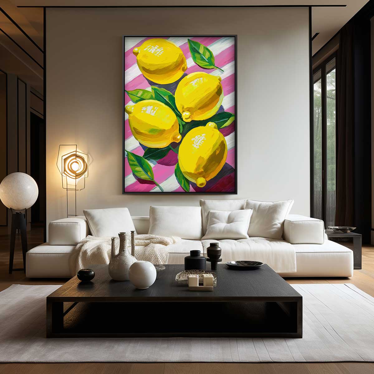 Citroenen op Lente Achtergrond Kunstwerk-canvas-dibond-plexiglas-wanddecoratie-WallArtistic