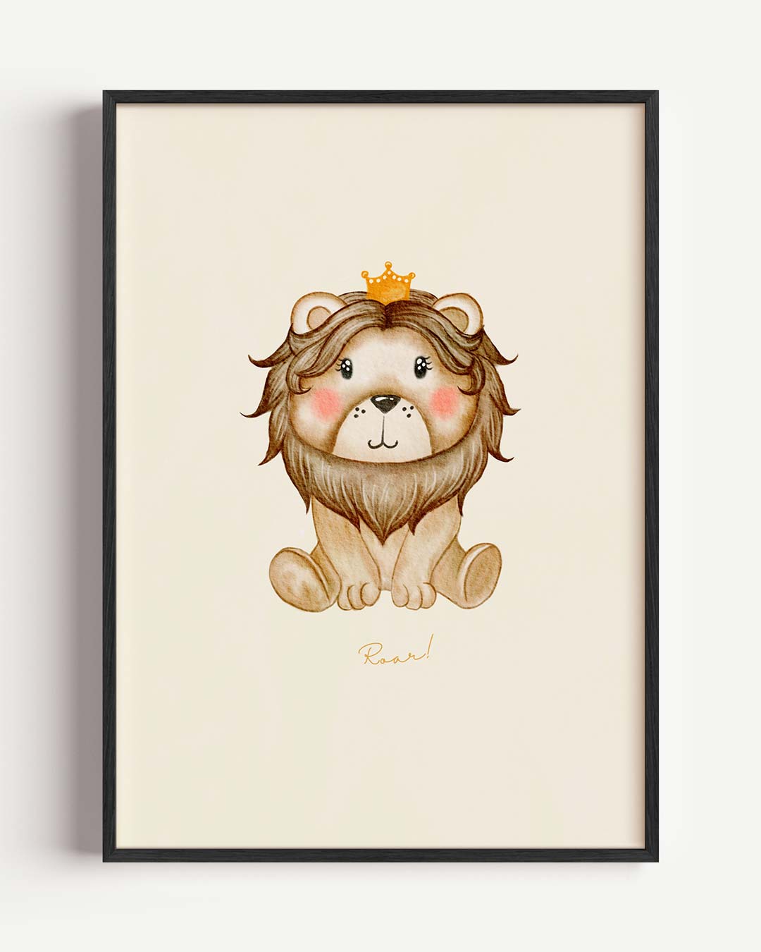 Schattige Leeuwenposter met Kroontje Poster-WallArtistic