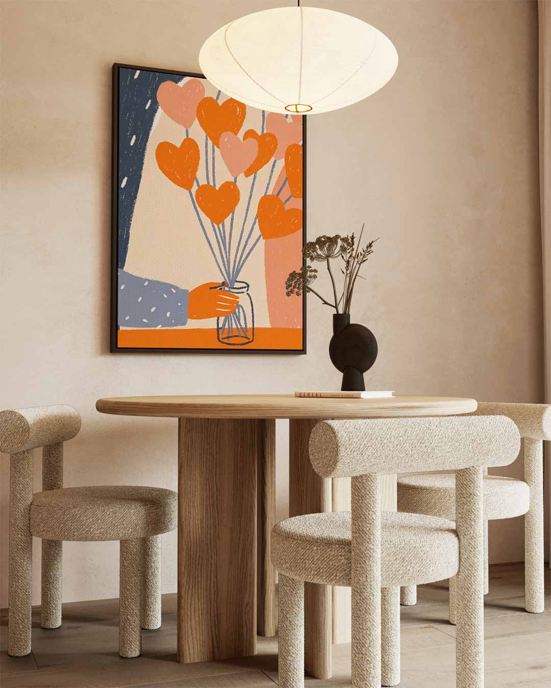 Warme Hartjes Boeketten Kunstwerk-canvas-dibond-plexiglas-wanddecoratie-WallArtistic