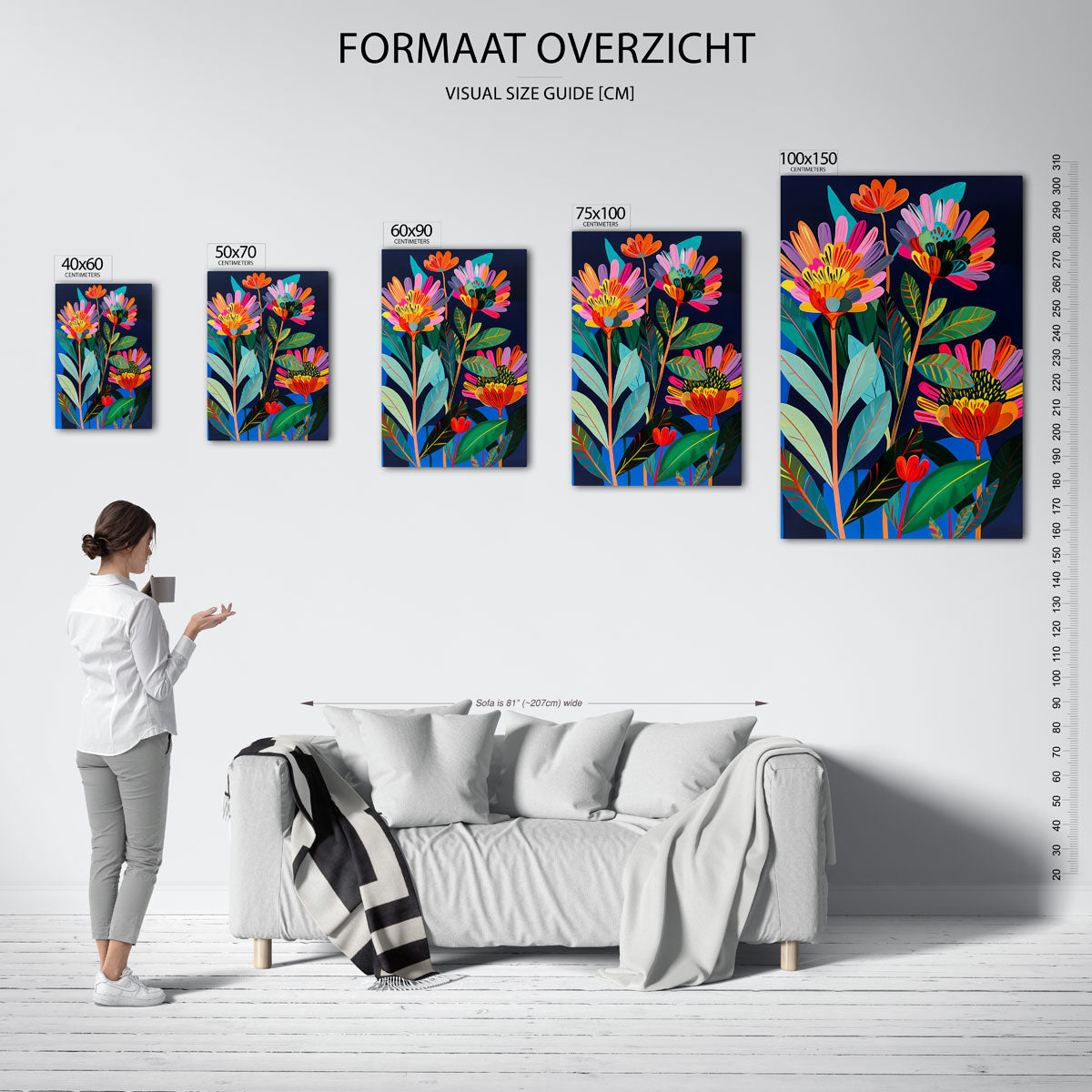 Kleurrijke bloemen Kunstwerk