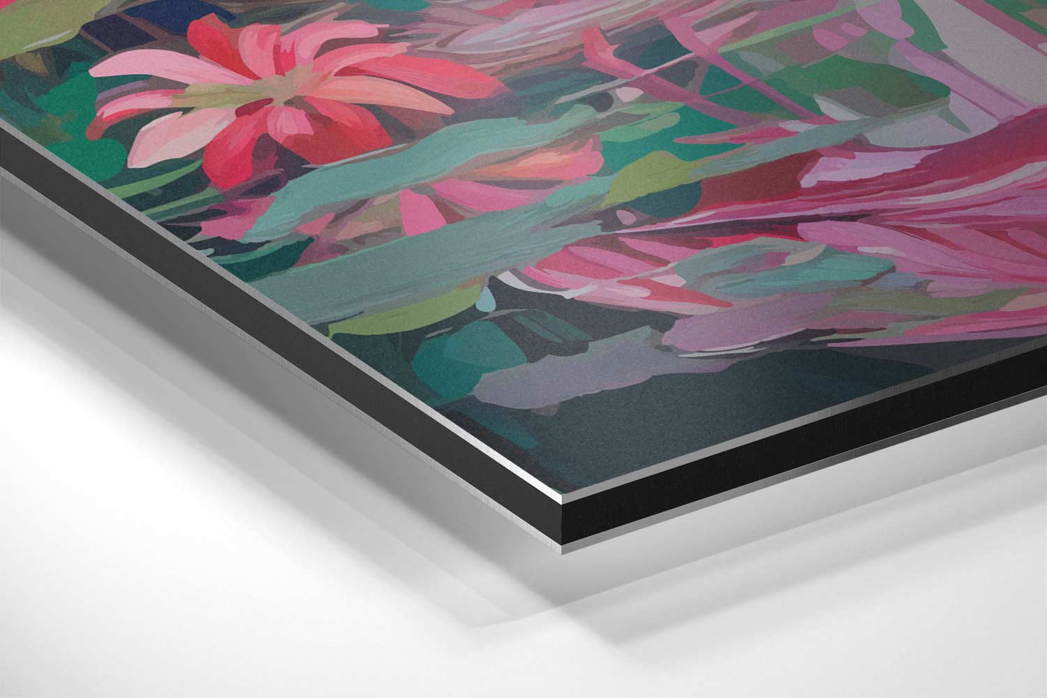 Tropische Flamingo's bij Zonsondergang Kunstwerk-canvas-dibond-plexiglas-wanddecoratie-WallArtistic