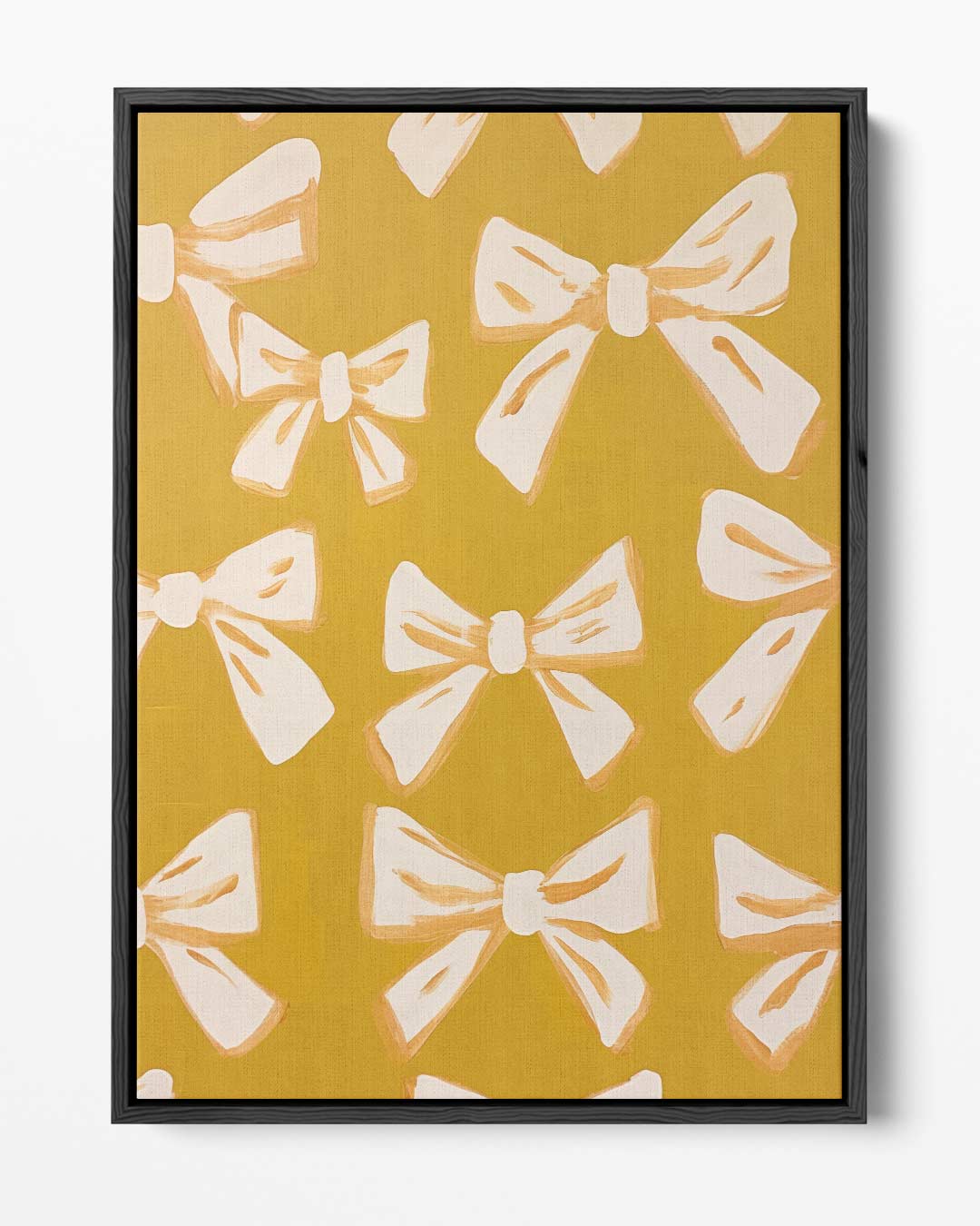 Vrolijke Strikjes op Oker Kunstwerk-canvas-dibond-plexiglas-wanddecoratie-WallArtistic