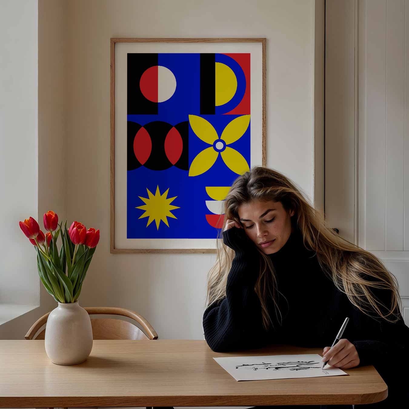 Geometrische Kleurexplosie Poster-WallArtistic