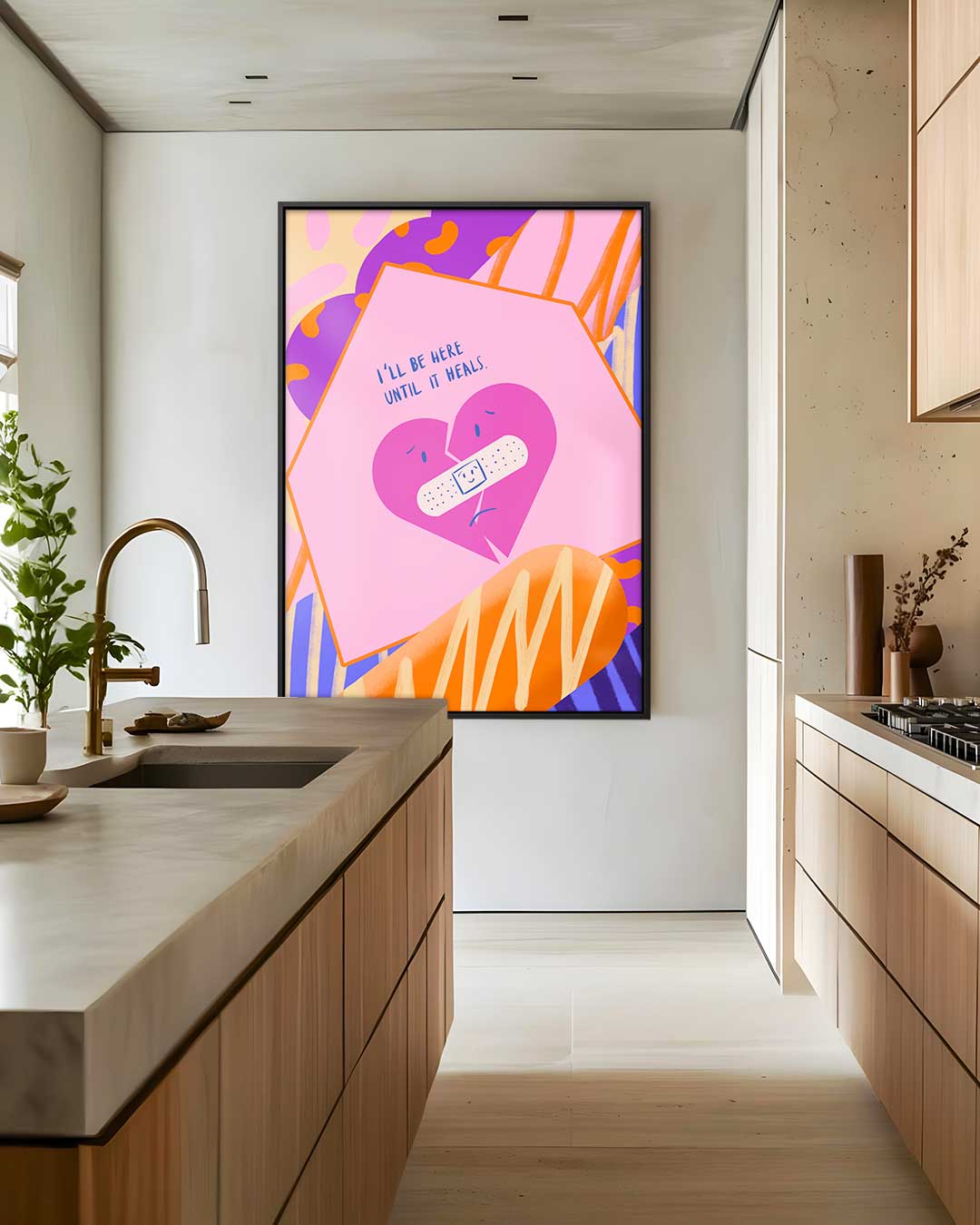 Troostend Hart Kunstprint Kunstwerk-canvas-dibond-plexiglas-wanddecoratie-WallArtistic