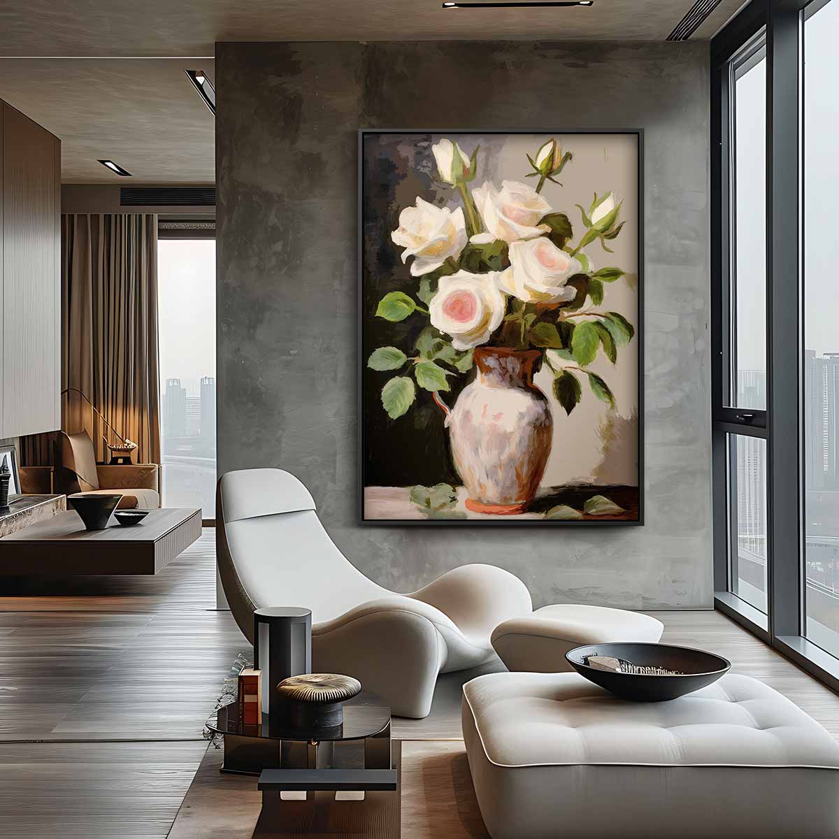 Tijdloze Rozenpracht Kunstwerk-canvas-dibond-plexiglas-wanddecoratie-WallArtistic