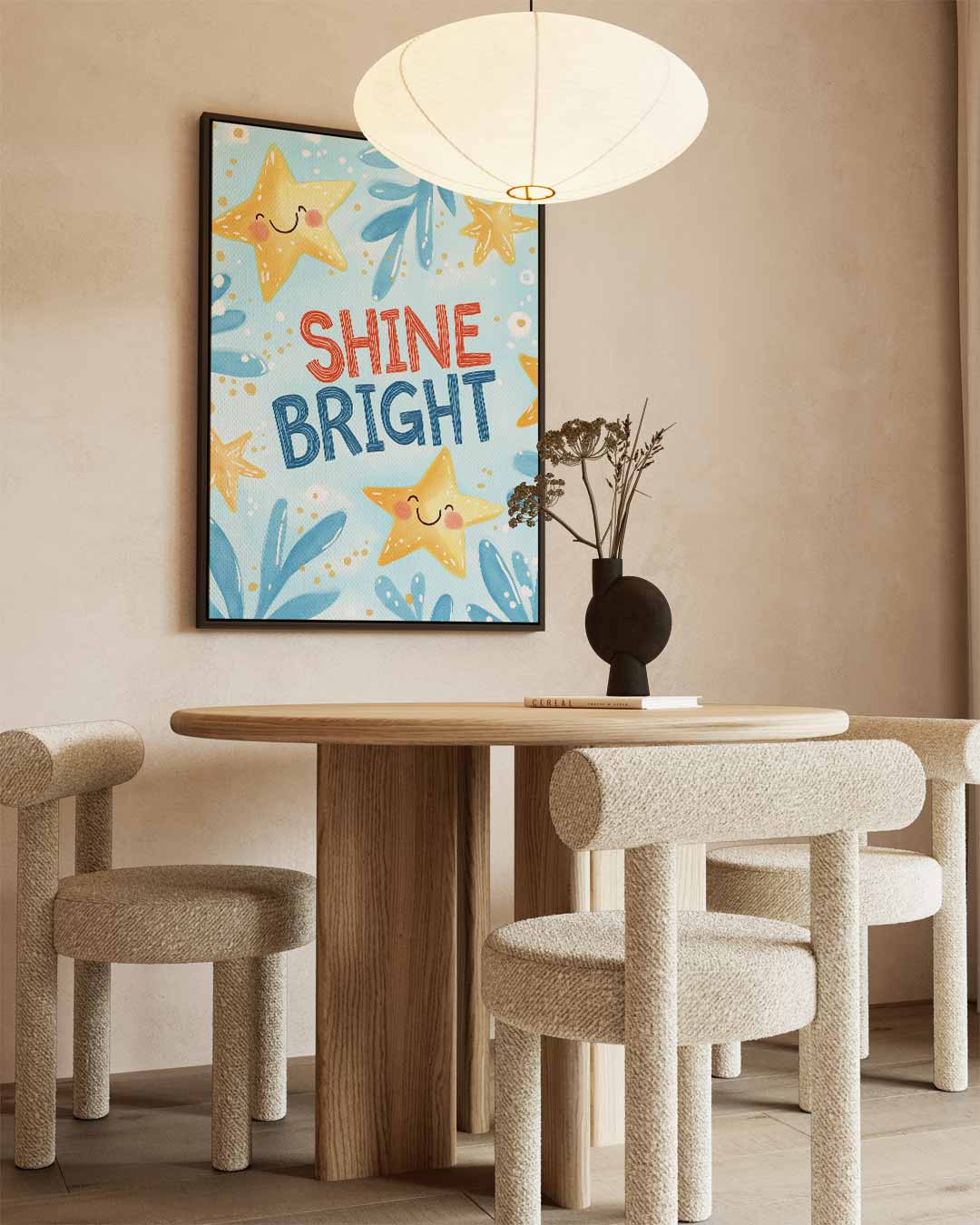 Vrolijke Sterren Poster Kunstwerk-canvas-dibond-plexiglas-wanddecoratie-WallArtistic