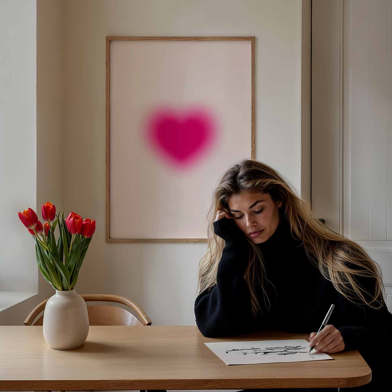 Roze Hart Poster