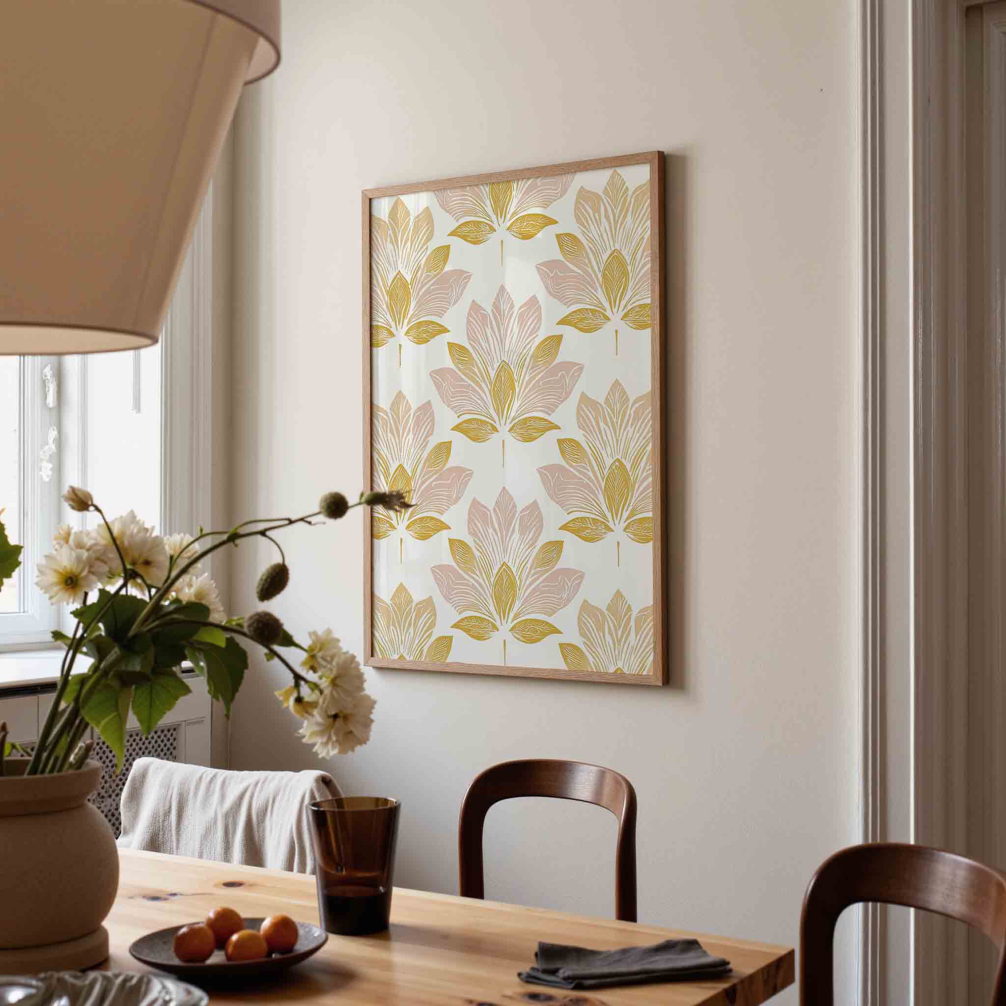 Bladmotief patroon Poster