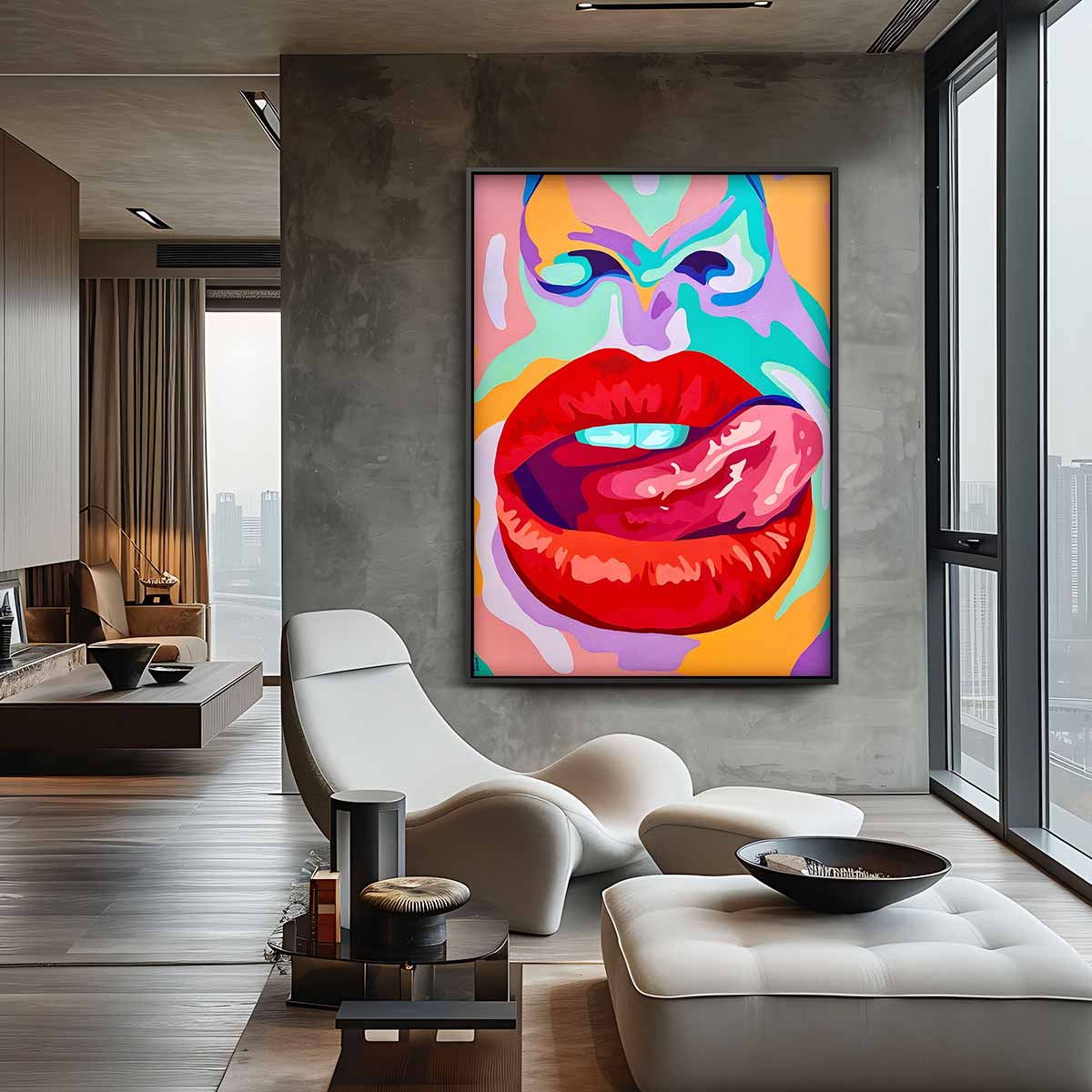 Kleurrijke Expressie van Verlangen Kunstwerk-canvas-dibond-plexiglas-wanddecoratie-WallArtistic