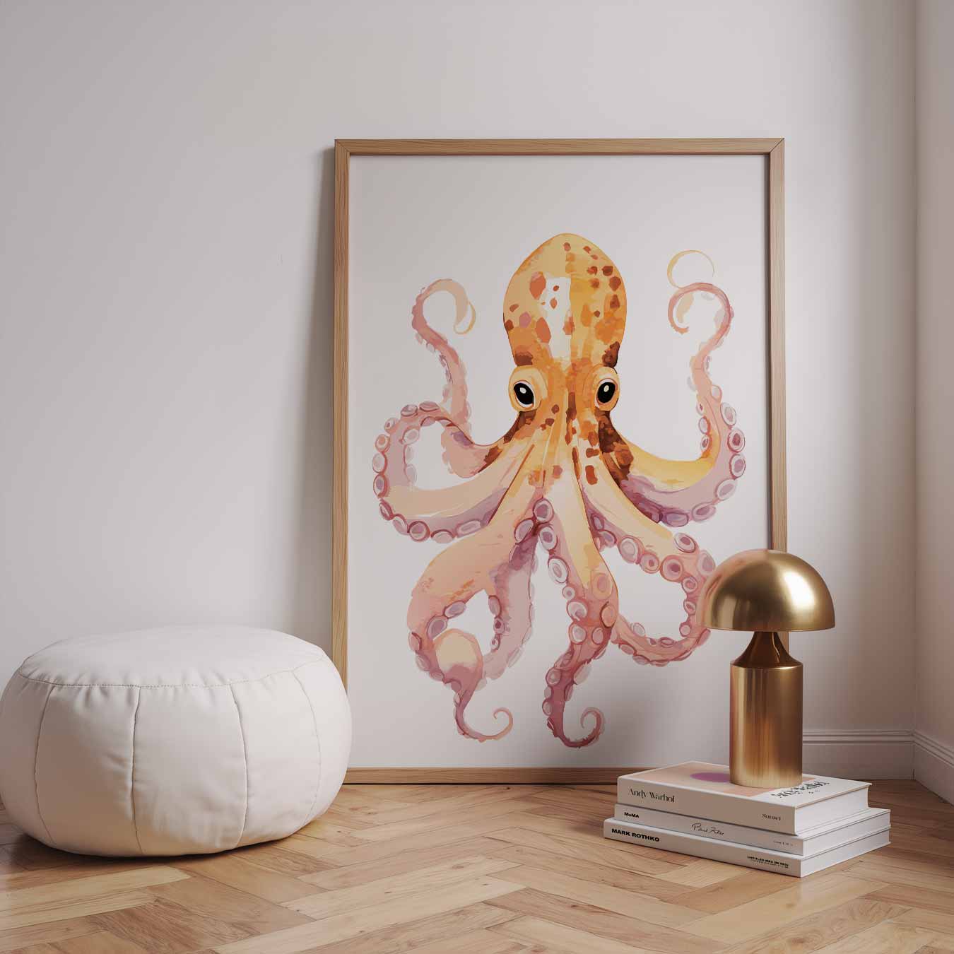 Vrolijke Octopus Kunstposter