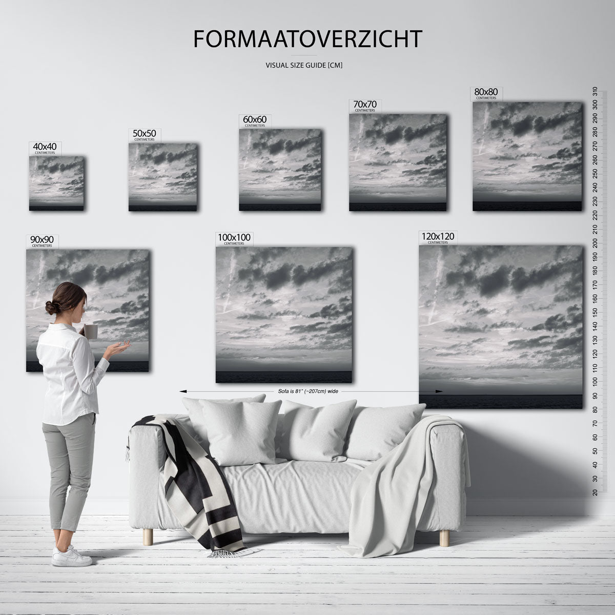 Landschap met wolken Kunstwerk