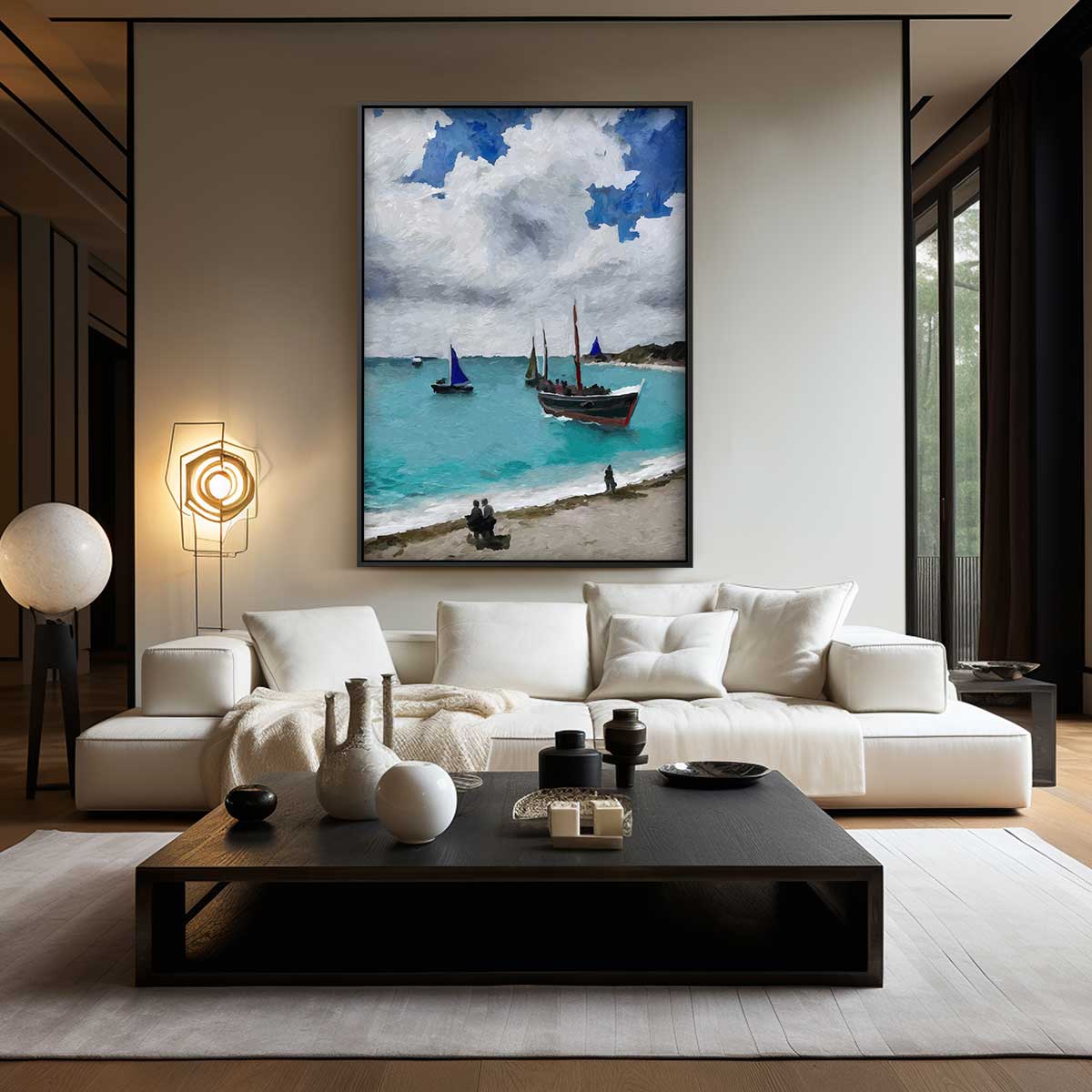 Zomerzeilen aan de Kust Kunstwerk-canvas-dibond-plexiglas-wanddecoratie-WallArtistic