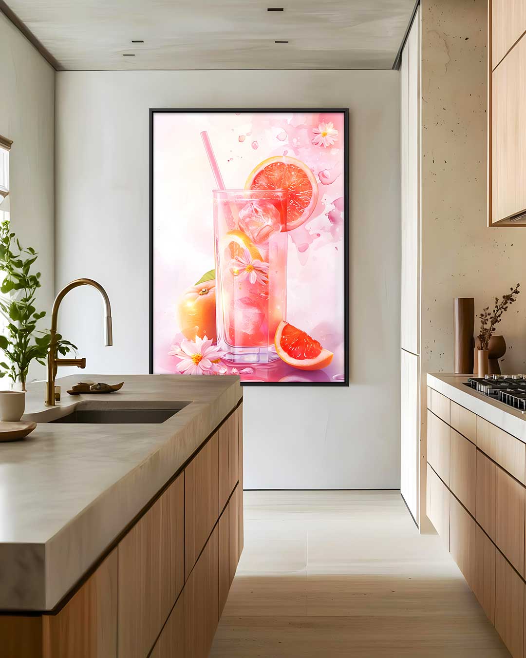 Zomerse Grapefruit Verfrissing Kunstwerk-canvas-dibond-plexiglas-wanddecoratie-WallArtistic
