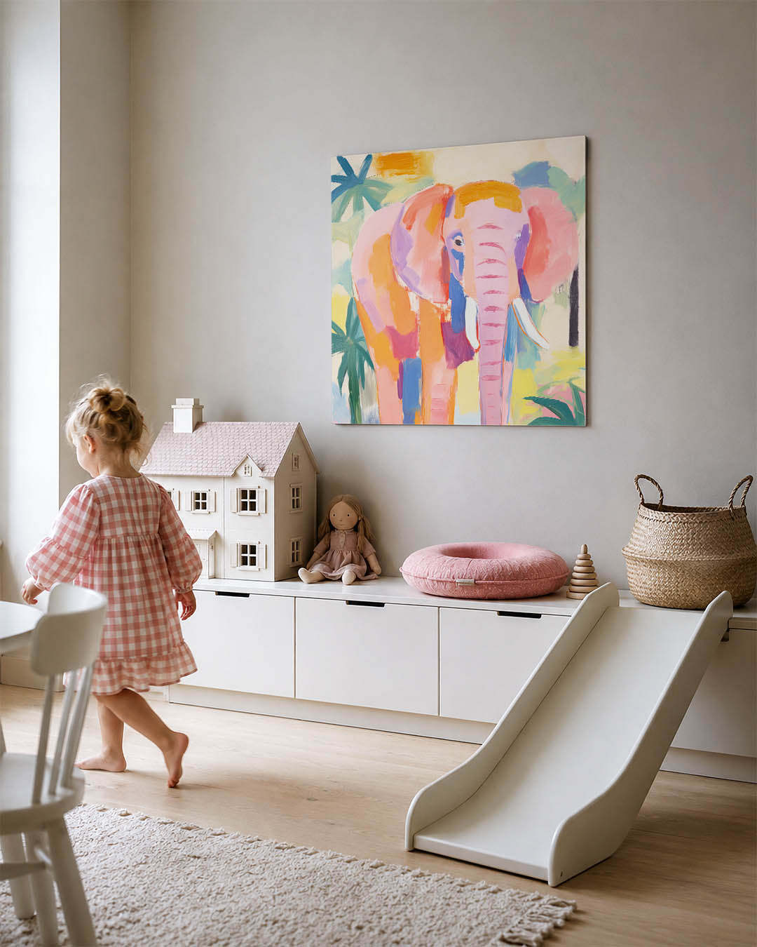 Kleurrijke olifant Kunstwerk