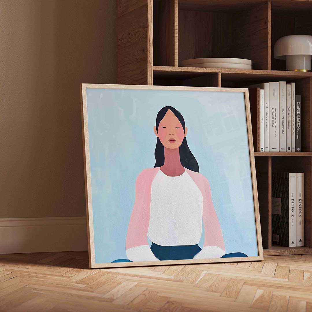 Mediterende vrouw Poster