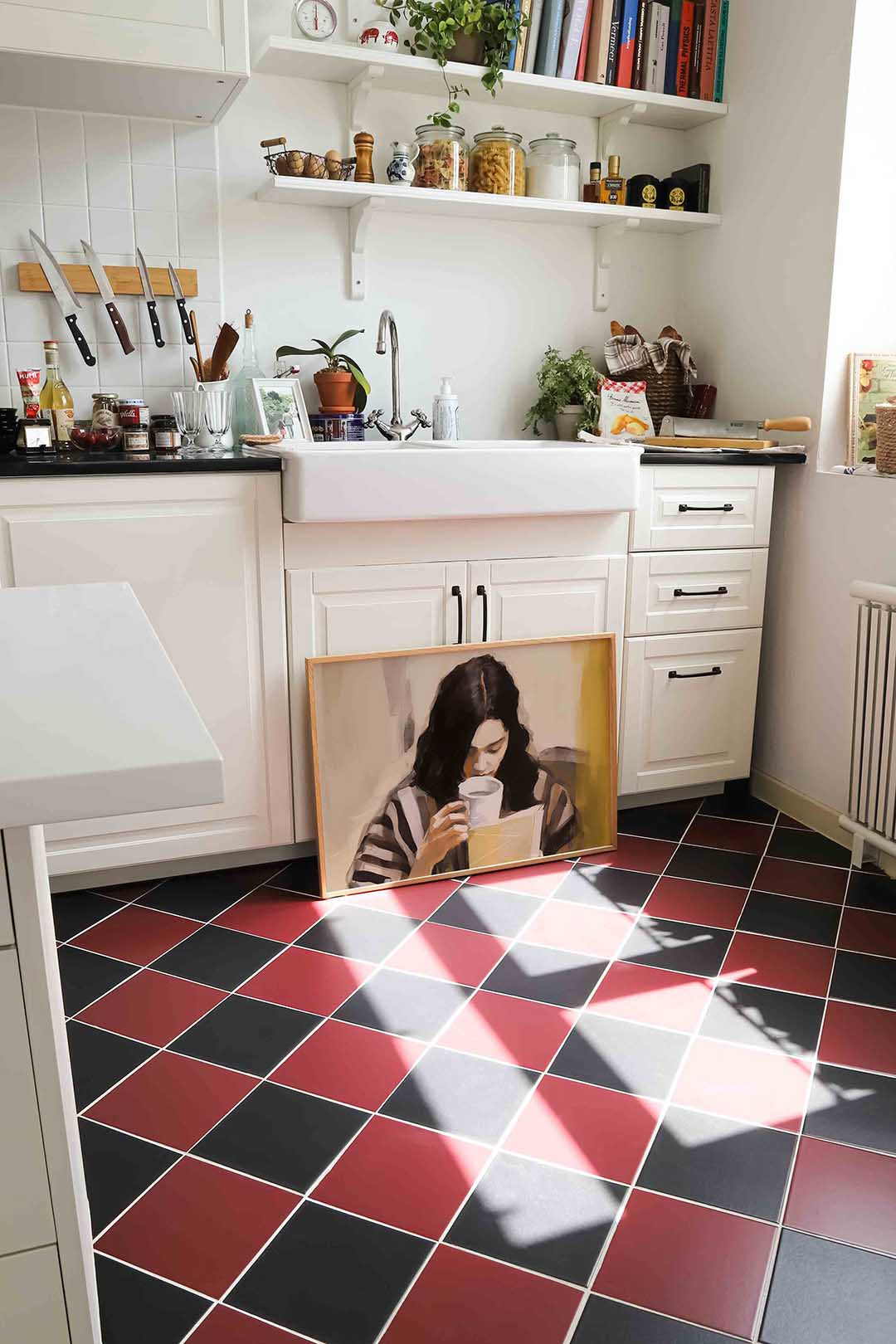 Vrouw met kopje Poster