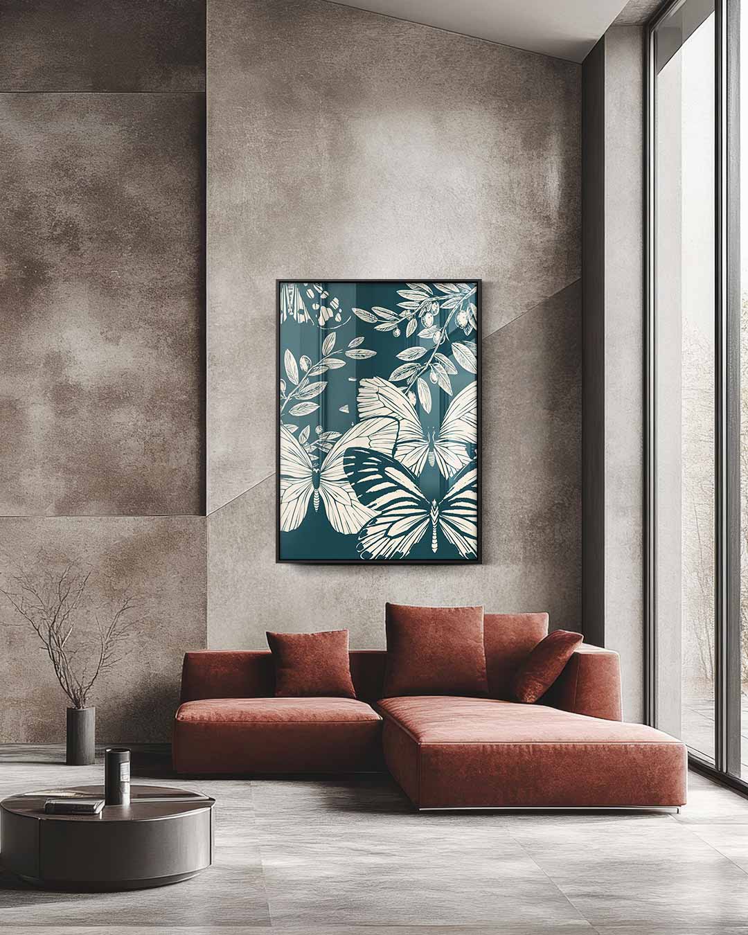 Vlinders in de Nacht Kunstwerk-canvas-dibond-plexiglas-wanddecoratie-WallArtistic