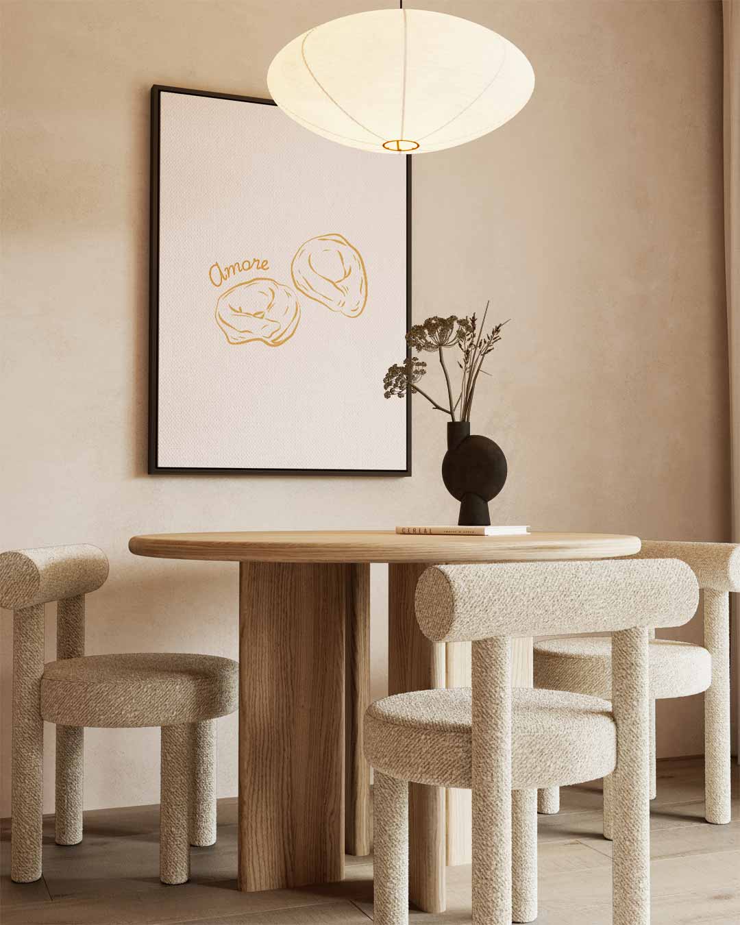 Romantische Tortellini Kunstwerk-canvas-dibond-plexiglas-wanddecoratie-WallArtistic