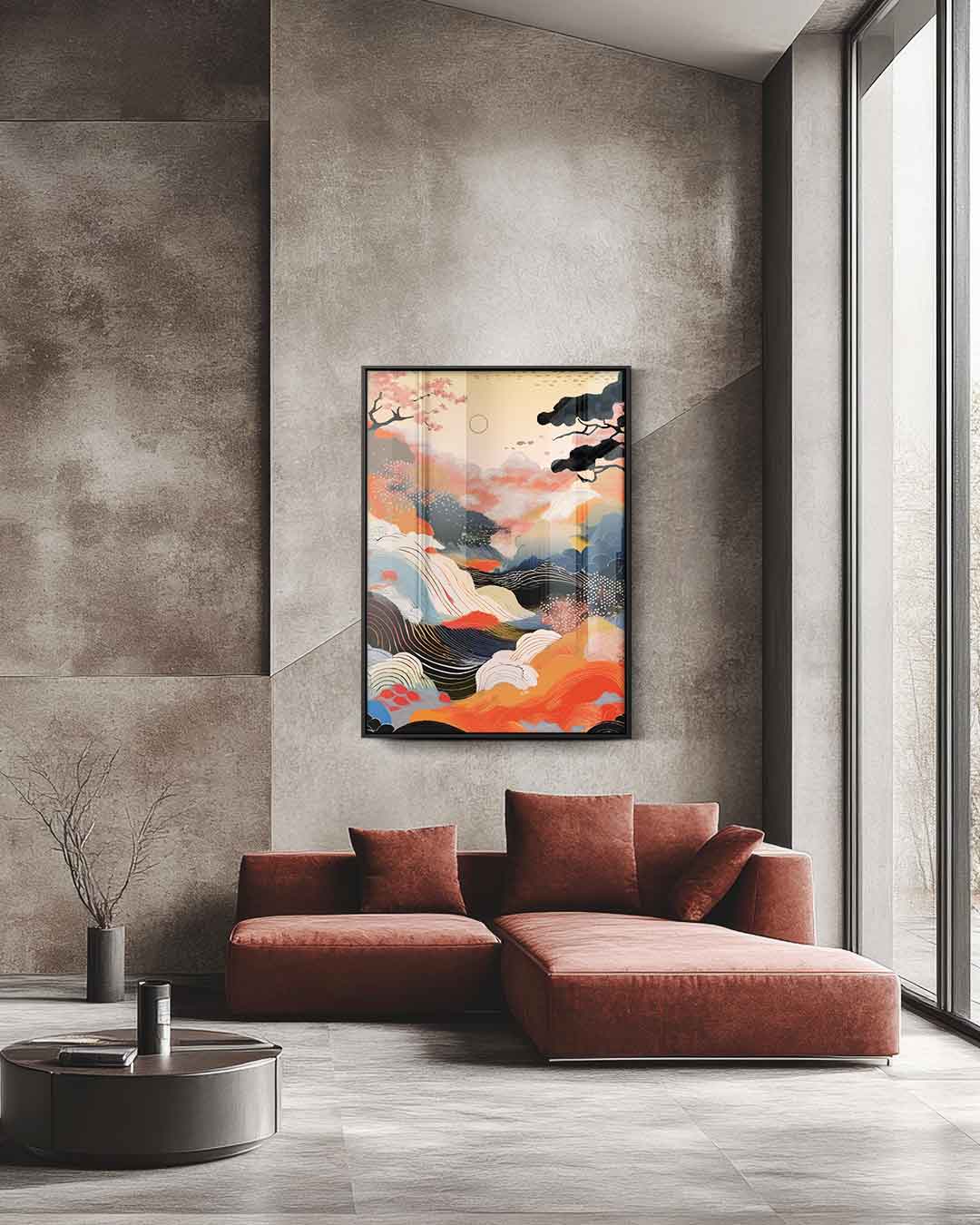 Kleurrijke Horizon Kunstwerk-canvas-dibond-plexiglas-wanddecoratie-WallArtistic