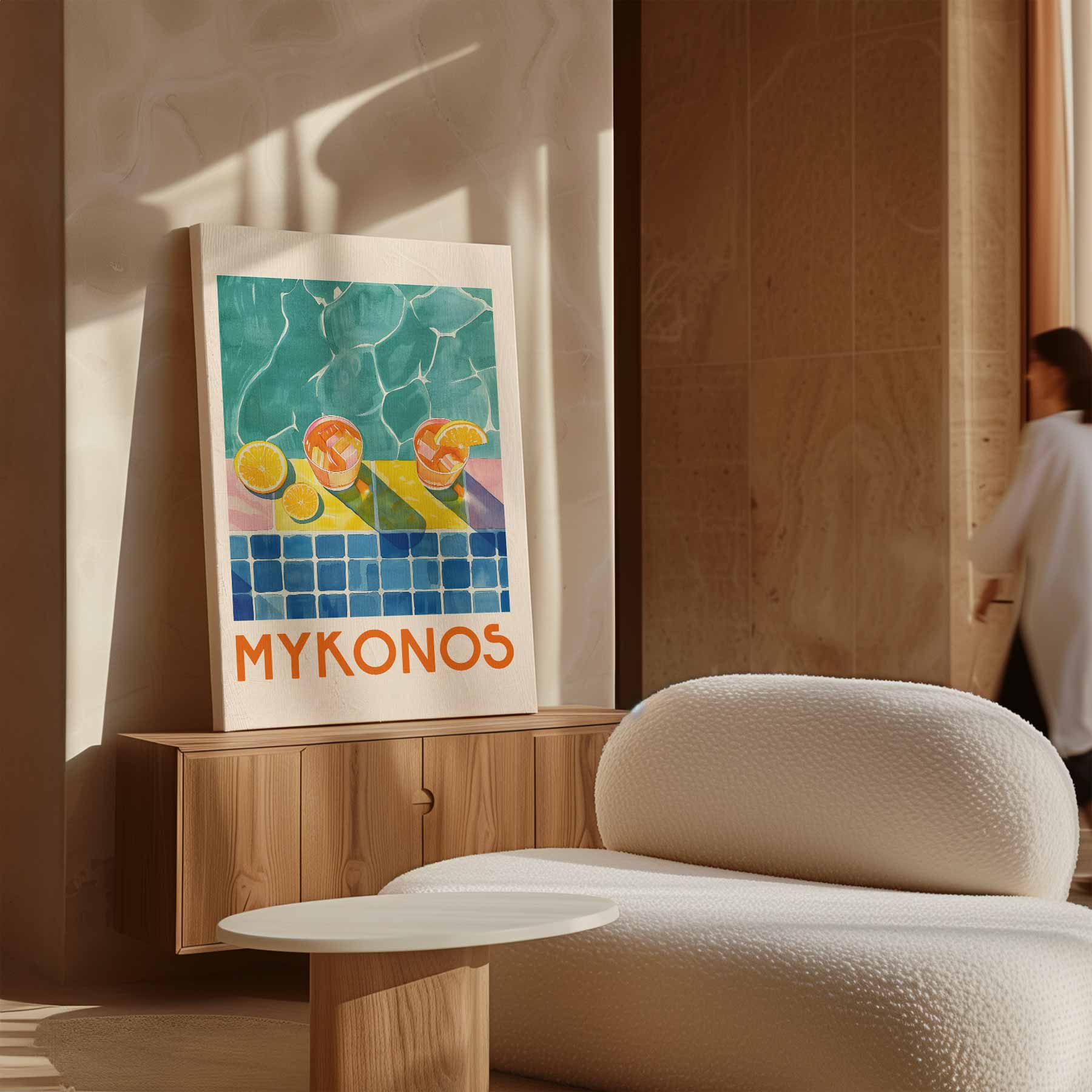 Zomerse Mykonos Kunstwerk-canvas-dibond-plexiglas-wanddecoratie-WallArtistic