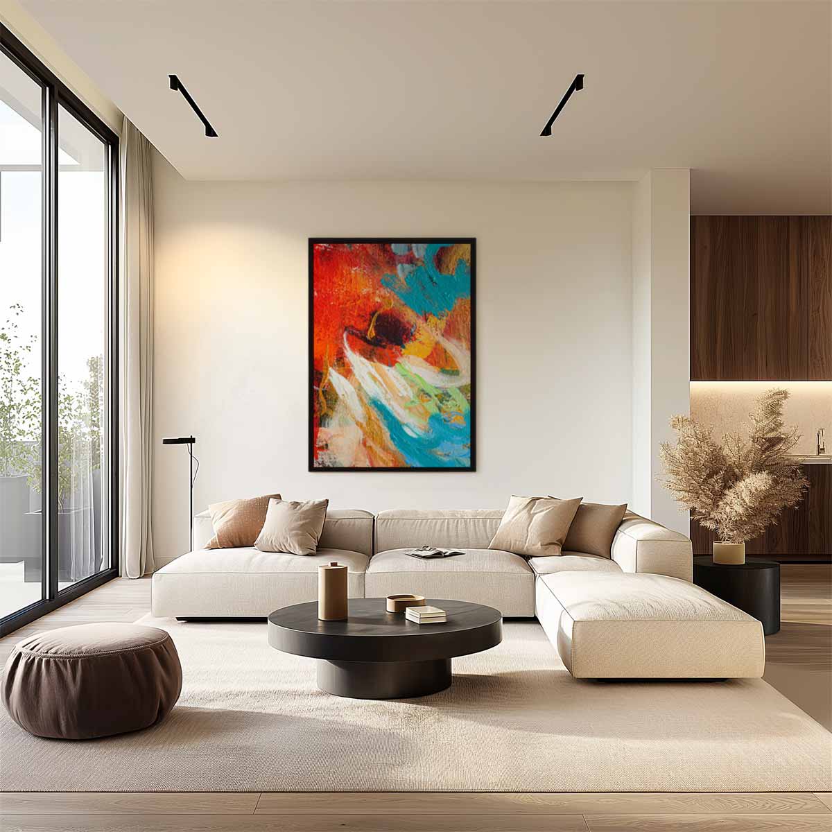 Kleurrijke Expressie Kunstwerk-canvas-dibond-plexiglas-wanddecoratie-WallArtistic