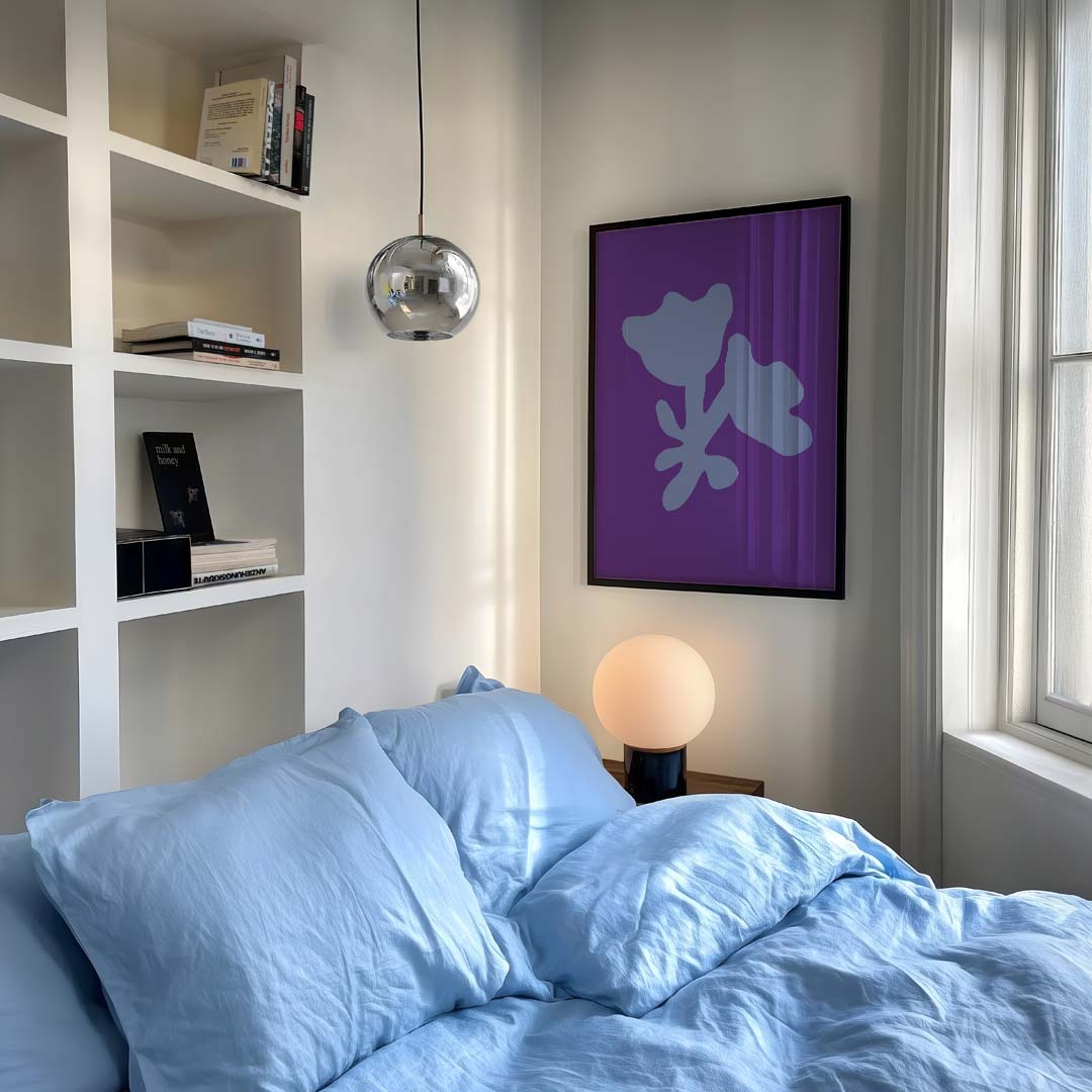 Bloemenpracht in Blauw en Paars Poster-WallArtistic