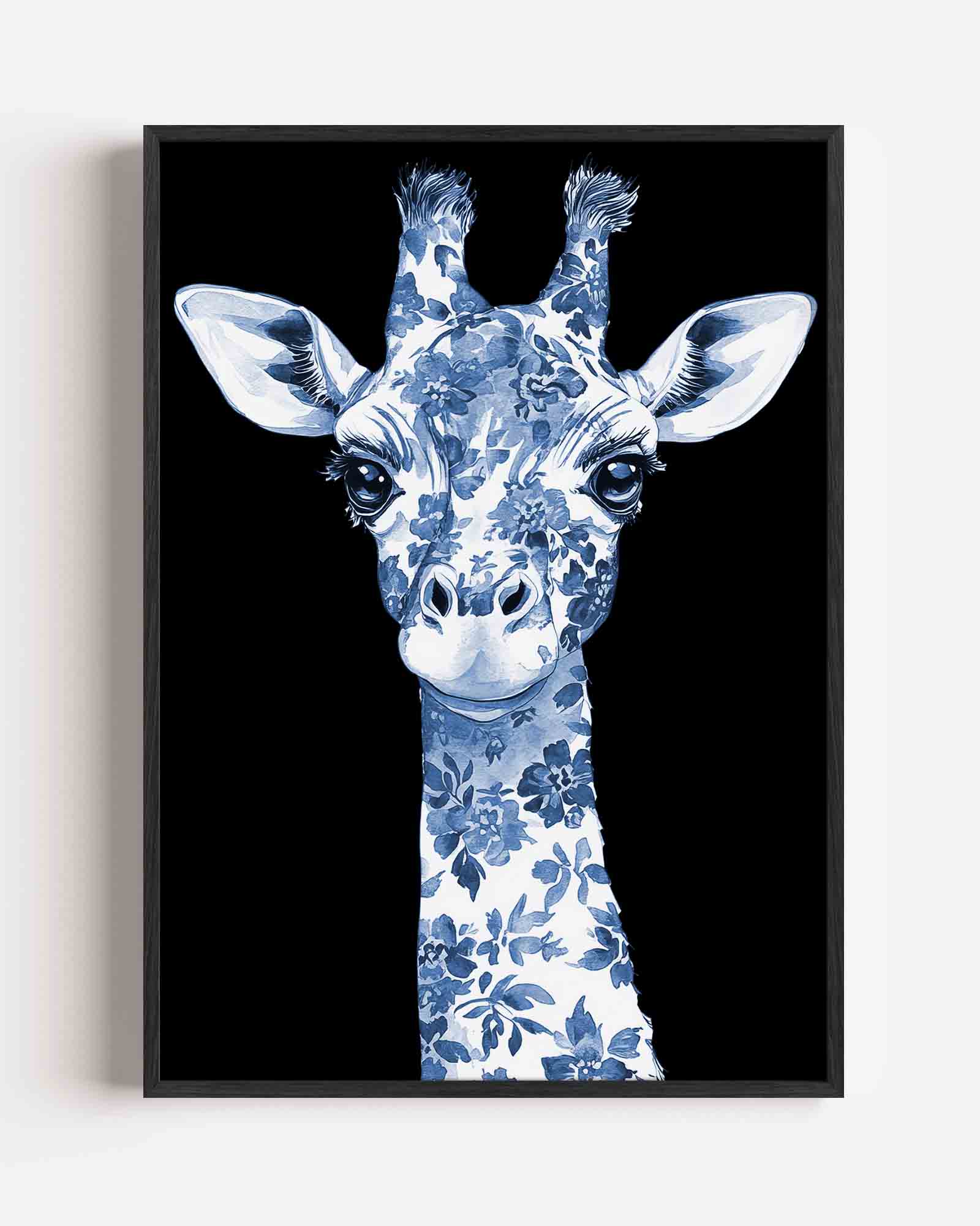 Blauwe giraffe Poster