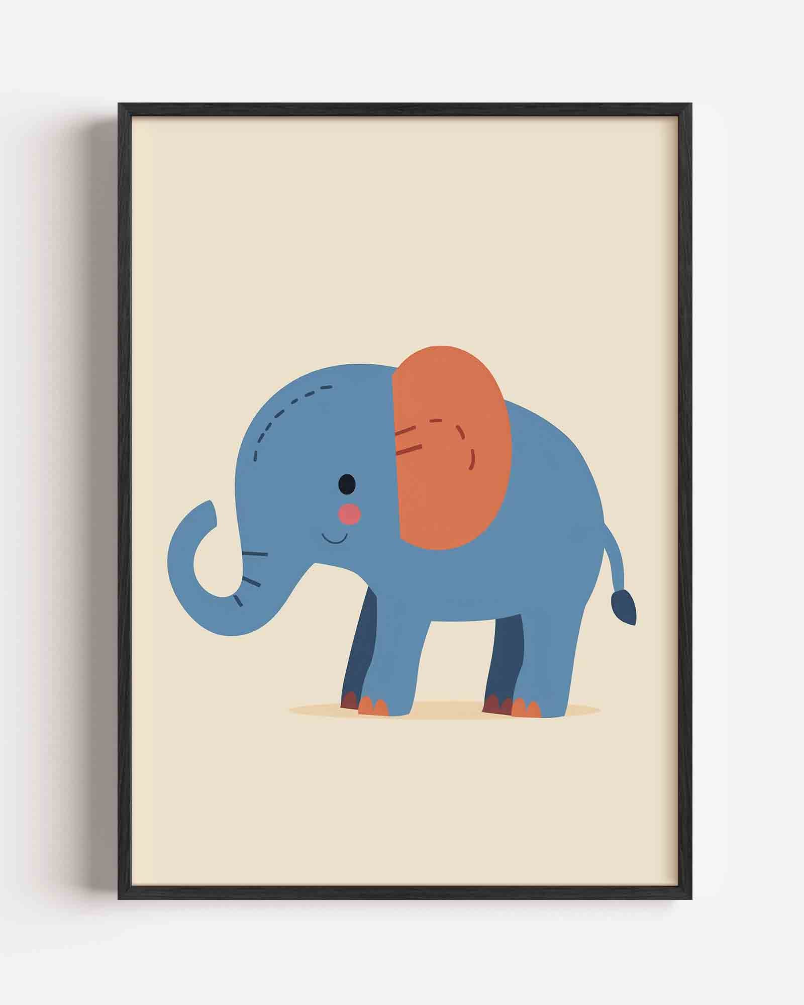 Blauwe olifant Poster