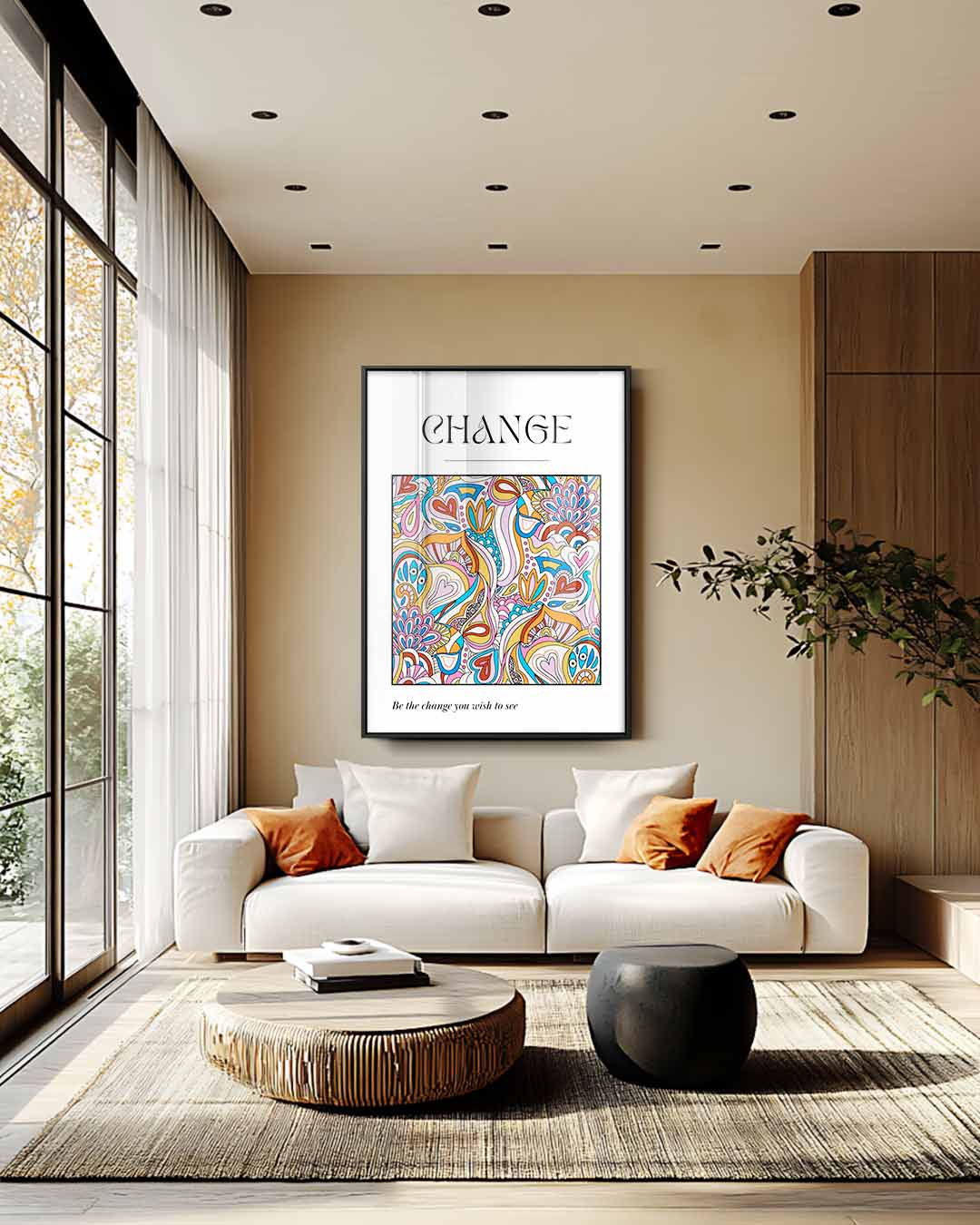 Kleurrijke Droomlandschap Kunstwerk-canvas-dibond-plexiglas-wanddecoratie-WallArtistic