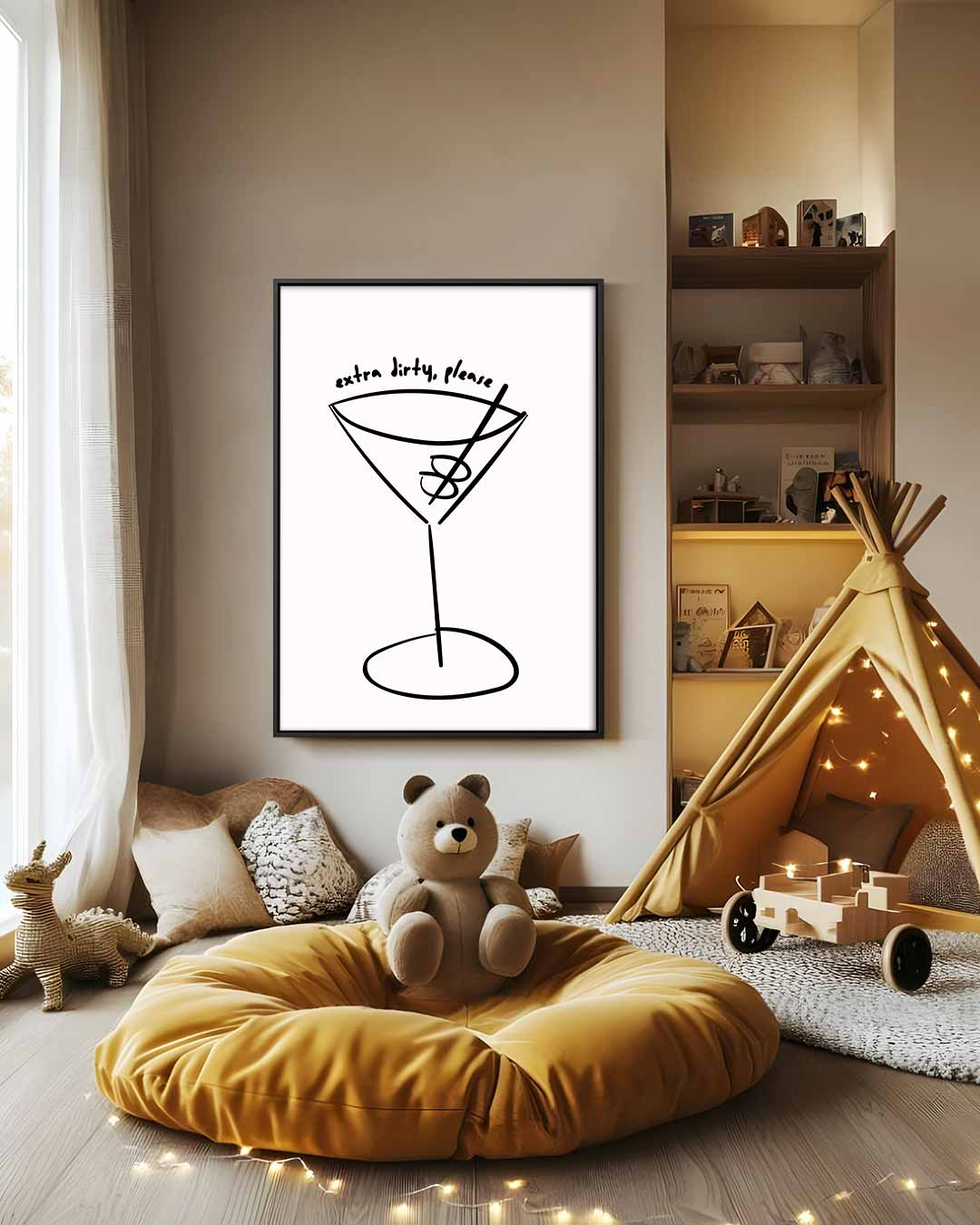 Simpele Martini Illustratie Kunstwerk-canvas-dibond-plexiglas-wanddecoratie-WallArtistic