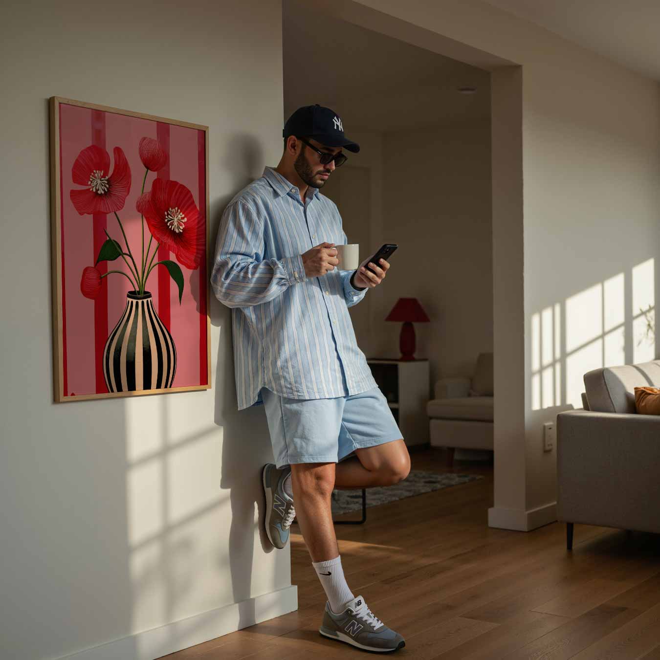 Rode Bloemenpracht Poster-WallArtistic