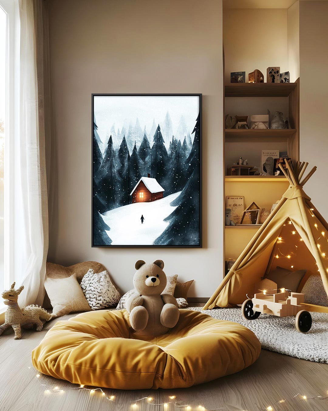 Winterse boswandeling Kunstwerk